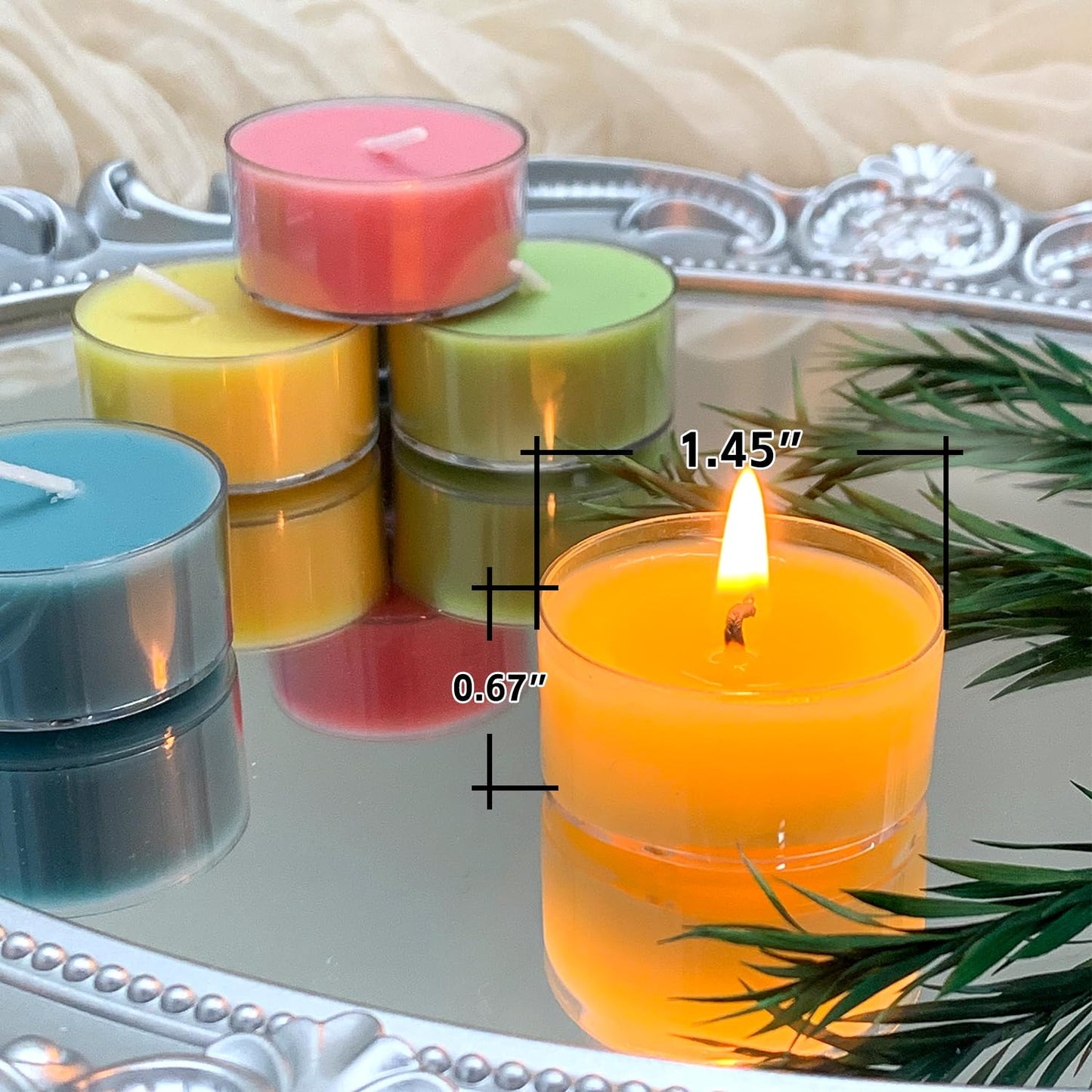 Spring & Summer Scented Tealight Candles 16 Pack, Natural Soy & Bee Wax Blend, Easter Candle Colors: Sky Blue,Pink,Green &Yellow, 3.5 Hour Burn Time, Strong Fragrance for Home for by Kissingfish