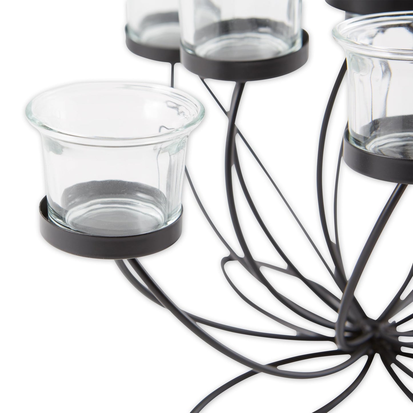 Zingz & Thingz Romantic Collection Candelabra Centerpiece Candle Holder, 10.5x10.25x7, Iron Bloom