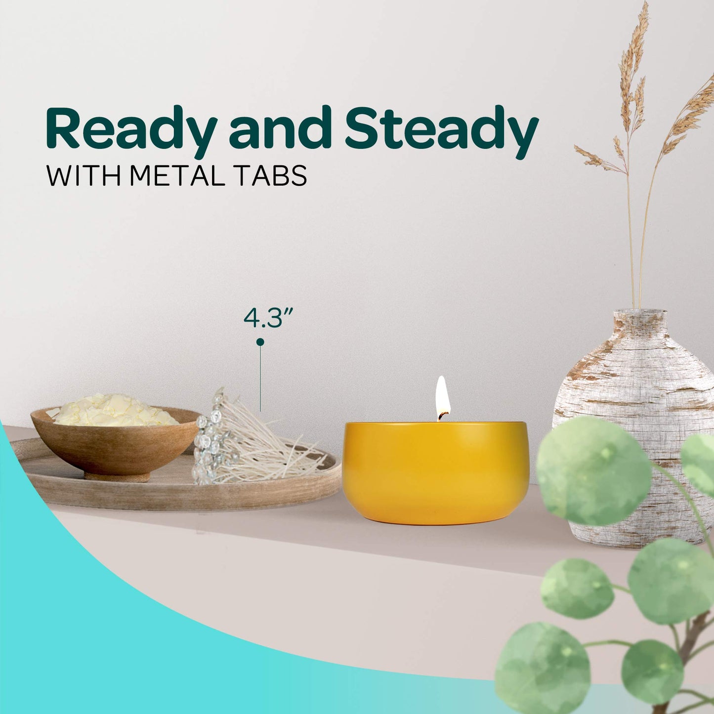 Hearts & Crafts DIY Complete Soy Wax Candle Making Kit - 1lb Soy Candle Wax and All Candle Making Supplies Included and Candle Jars - Complete DIY Candle Making Kit for Adults, Kids, & Beginners
