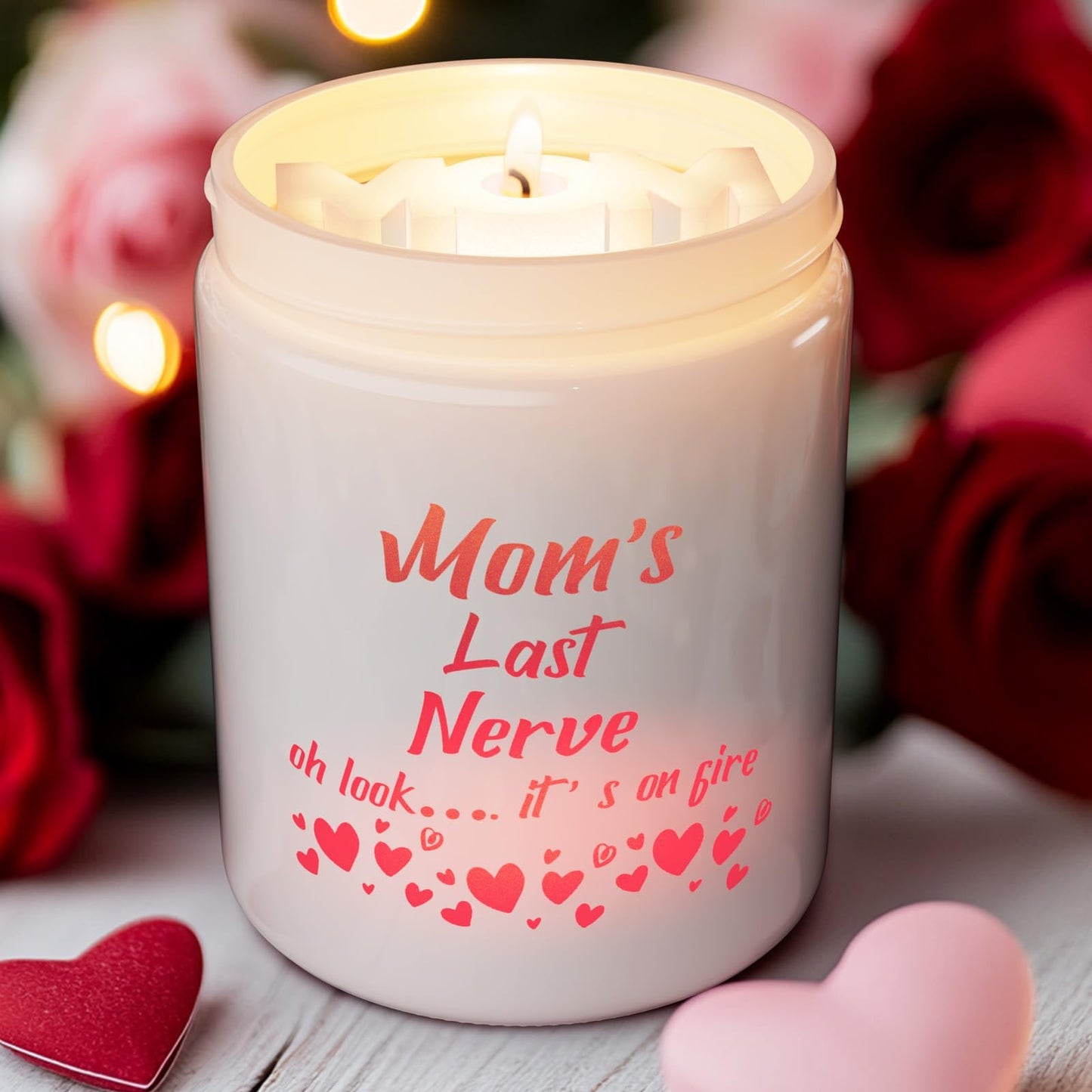 Mother's Day Candles with LED Light, Holiday Candle Gifts for Mom, Christmas Gifts for Women, Juniper&Lavender Scent Candles, Perfect for Xmas,Winter Décor,Over 40 Hours of Burn Time, 100% Soy Wax