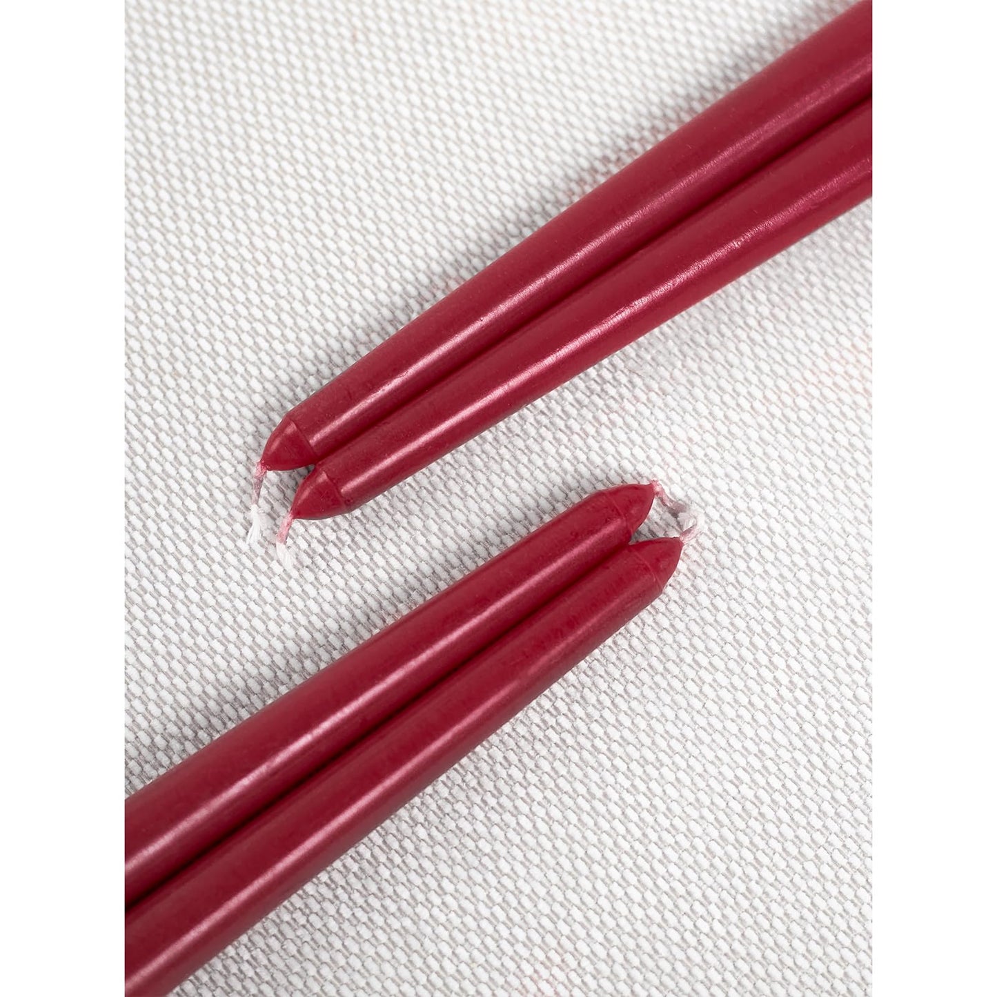 CANDWAX Bordeaux 8 inch Taper Candles Set of 4 - Unscented Smokeless Dripless Tall Candlesticks - Ideal for Party, Wedding or as a Romantic Dinner Table Centerpiece - Tapered Candle Sticks