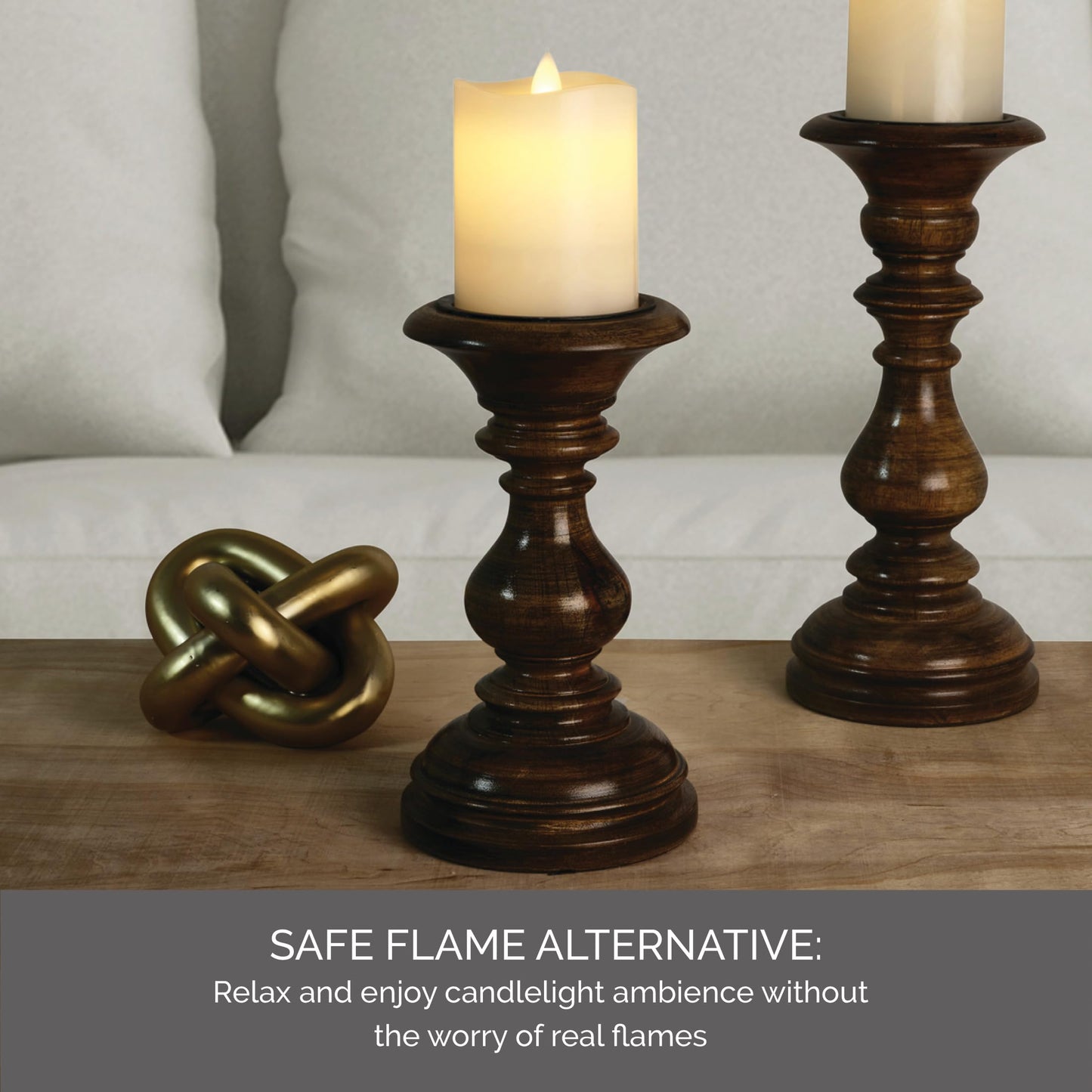 Mikasa LED Wax Pillar Candle 3 x 4 Inch White Flameless Candle with Dancing Flame Effect - Battery Operated with 5-Hour Timer for Home Decor and Table Ambiance