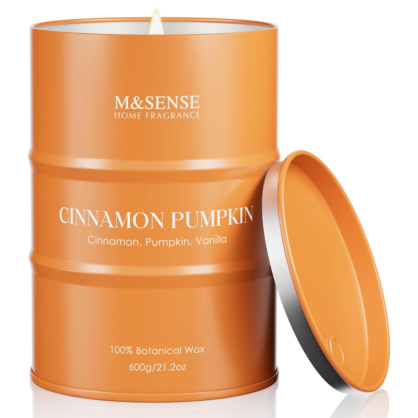 M&SENSE Cinnamon Pumpkin Scented Candles Large,Christmas Soy Candles,21.2oz 120 Hour Slow Burning,Aromatherapy Candle for Stress Relief Meditation Relaxing,Christmas Decor