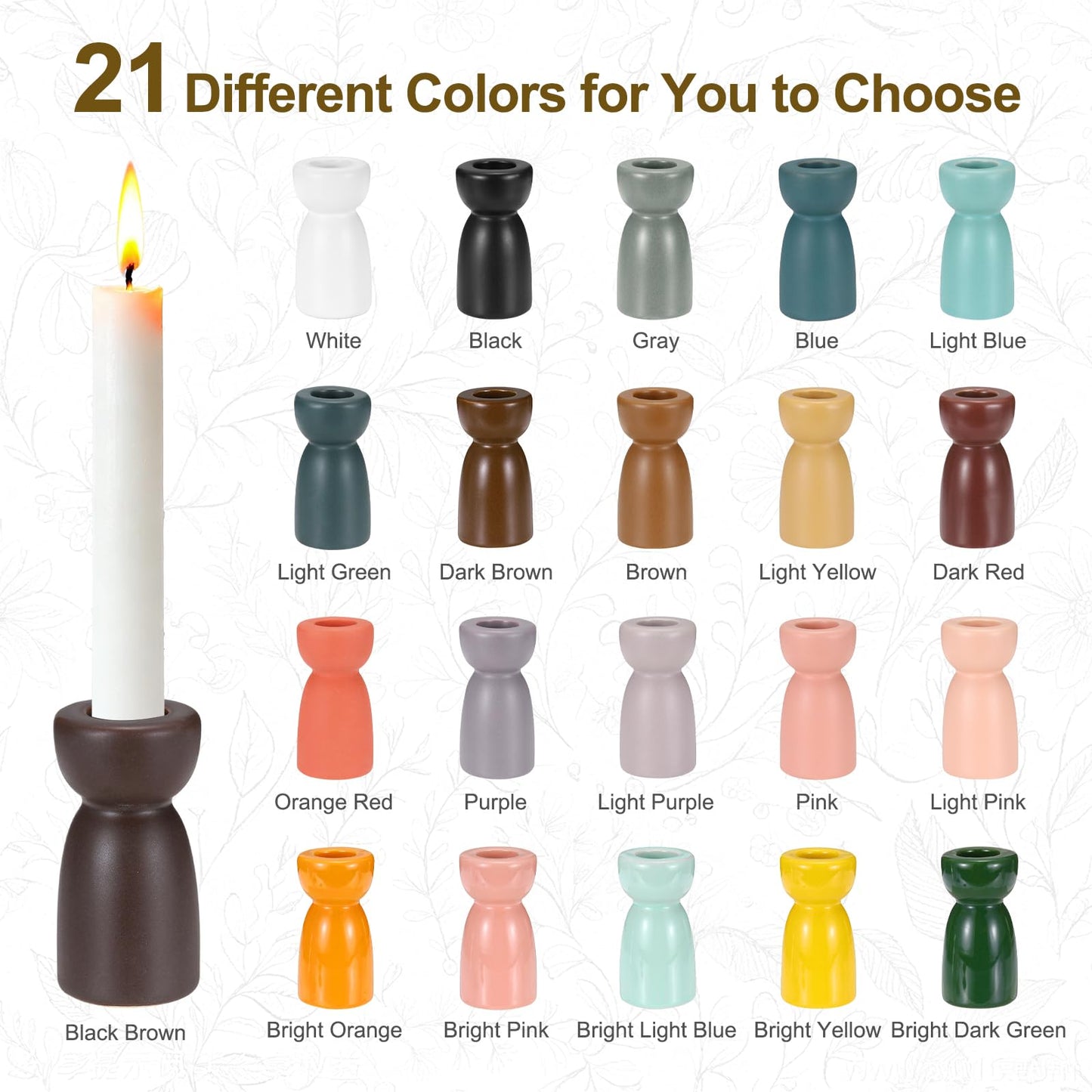 uxcell 2 Pack Candlestick Holder Bright Yellow Ceramic Taper Candle Holder Candle Stand Holders Modern Style Decoration for Centerpiece Tabletops Anniversary