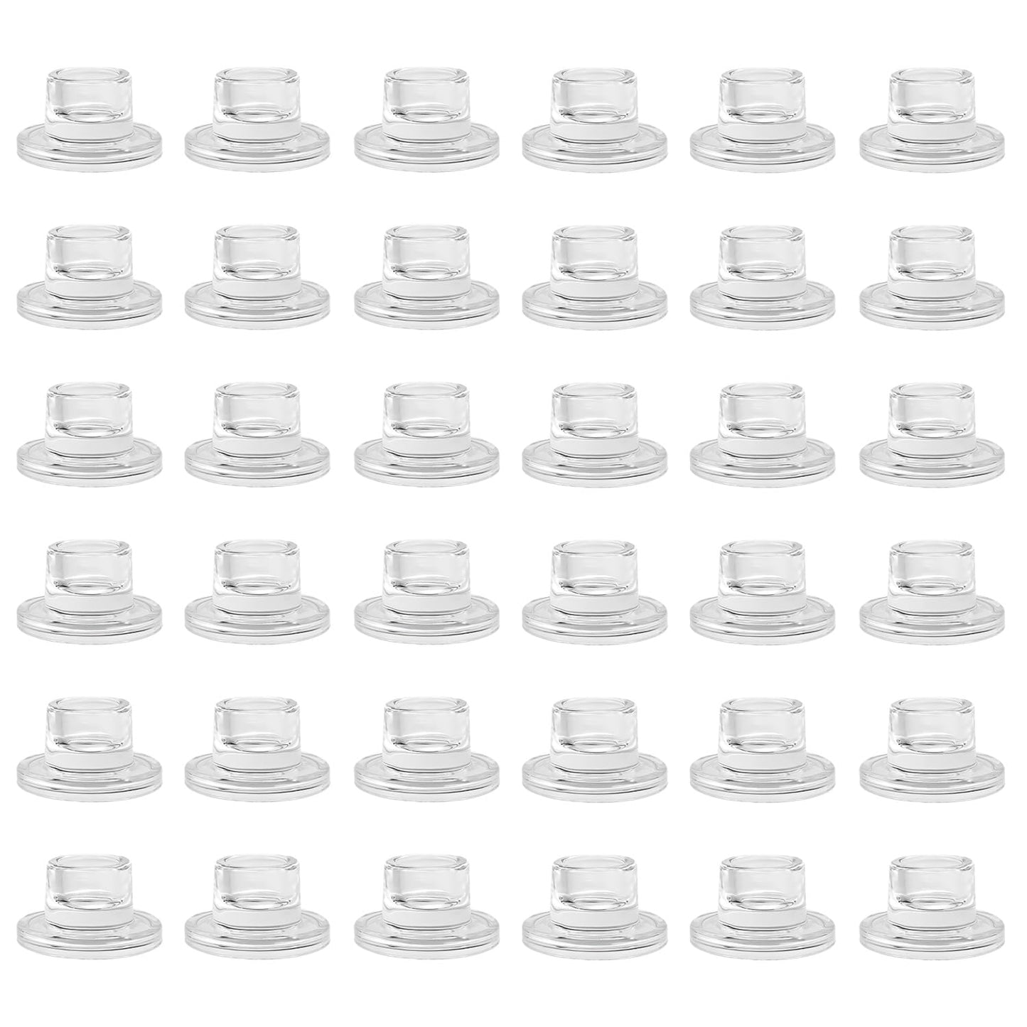 ZQXJWF Clear Glass Taper Candle Holders Set, Round Base Design, Elegant Dining Table Decor, for Table Centerpiece Wedding Party Advent Christmas Home Decorations(36, Clear)