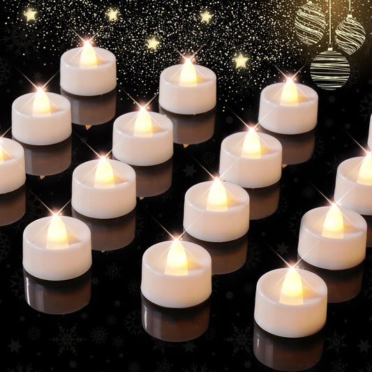 BEICHI 12-Pack Timer Tea Lights Candles Battery Operated, LED Tea Lights with Timer, Built-in 6 Hours Timer Flameless Tea Candle, Tealights Flickering Votive Candles 1.5'' D x 1.3'' H (Warm White)