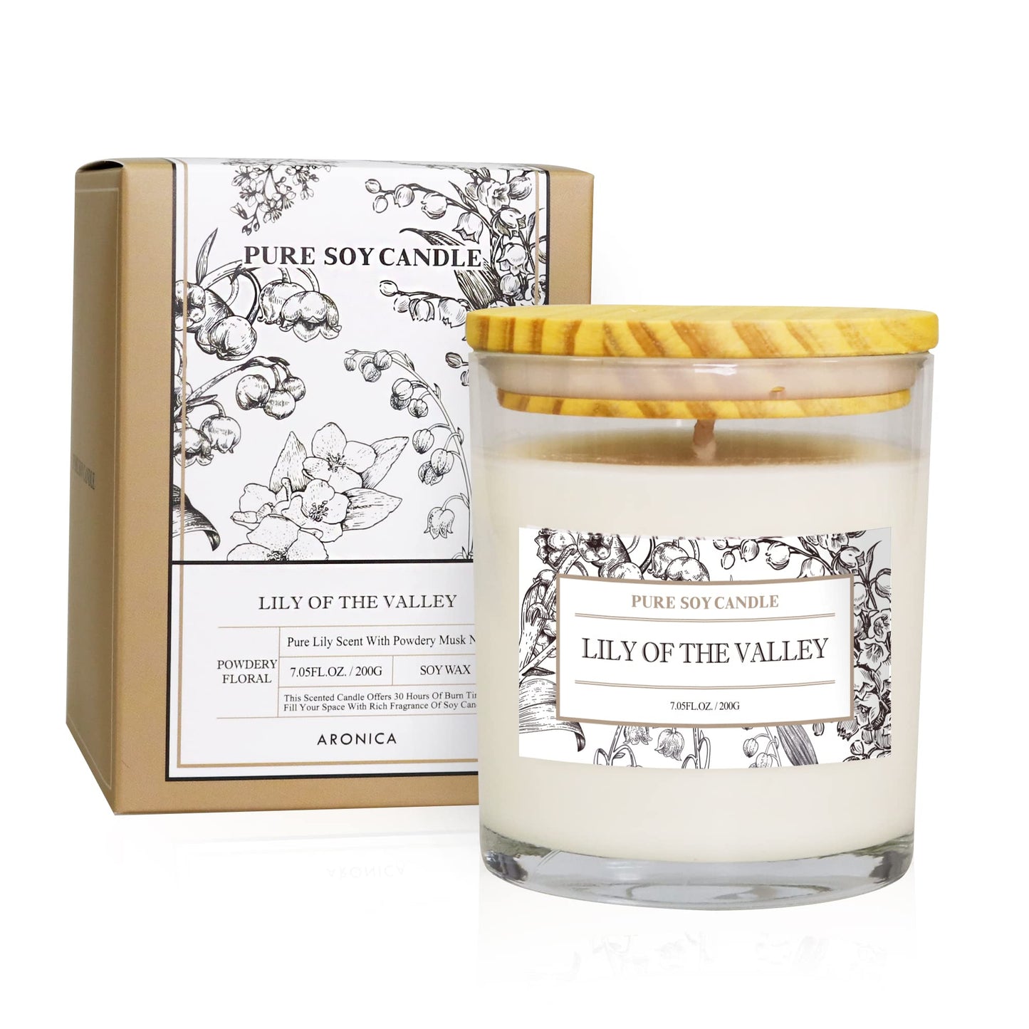 Aronica Lily of The Valley Soy Wax Scented Candles - Bestfriend Gift House Wax, Floral Scented Candle for Spring, Home Decor, Gift for Game Winner