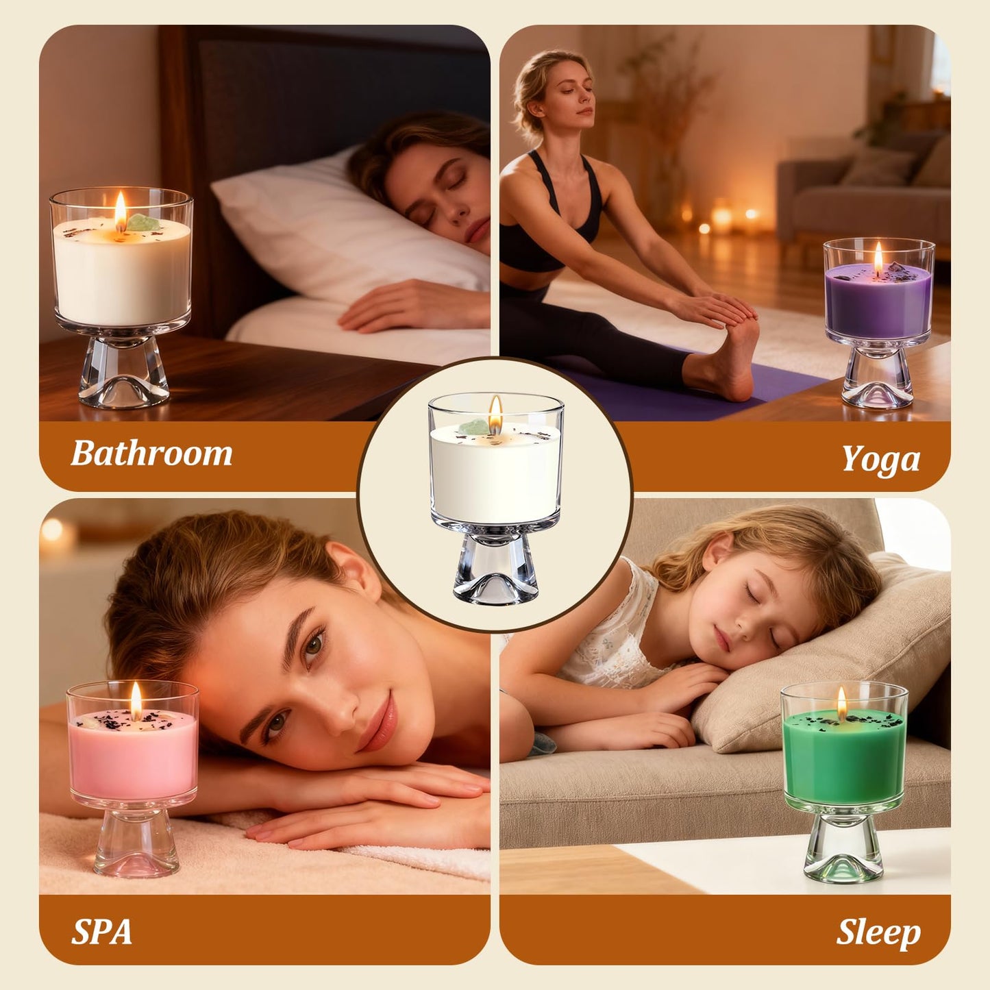 Eechen Charm Freesia Scented Soy Candle, 48-Hour Long Burning Aromatherapy Candle for Home Spa, Gift for Mom Women Birthday Valentine (Green, 0.99 lb)