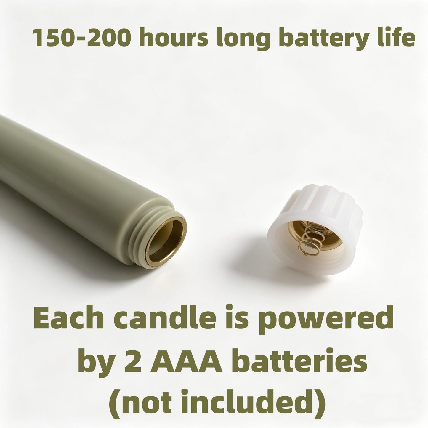 Ni-JASW Sage Green Flameless Taper Candles with Remote, Realistic Flickering Battery LED Candlesticks Home Decor Set of 12