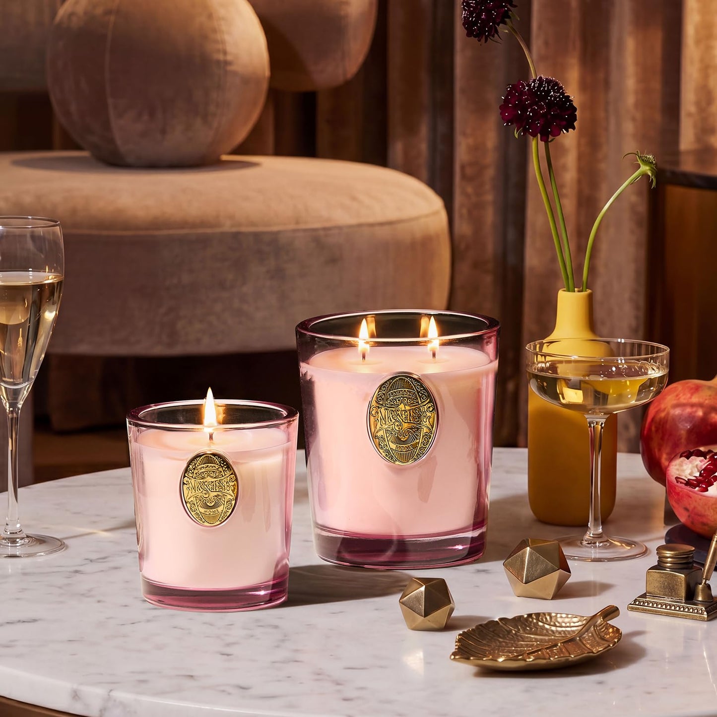 M&SENSE Natural Soy Candle | Jasmine & Pink | 9.2 oz, 50H Burn Time | Candle Gift for Her | Scented Candle for Mothers Day Gifts