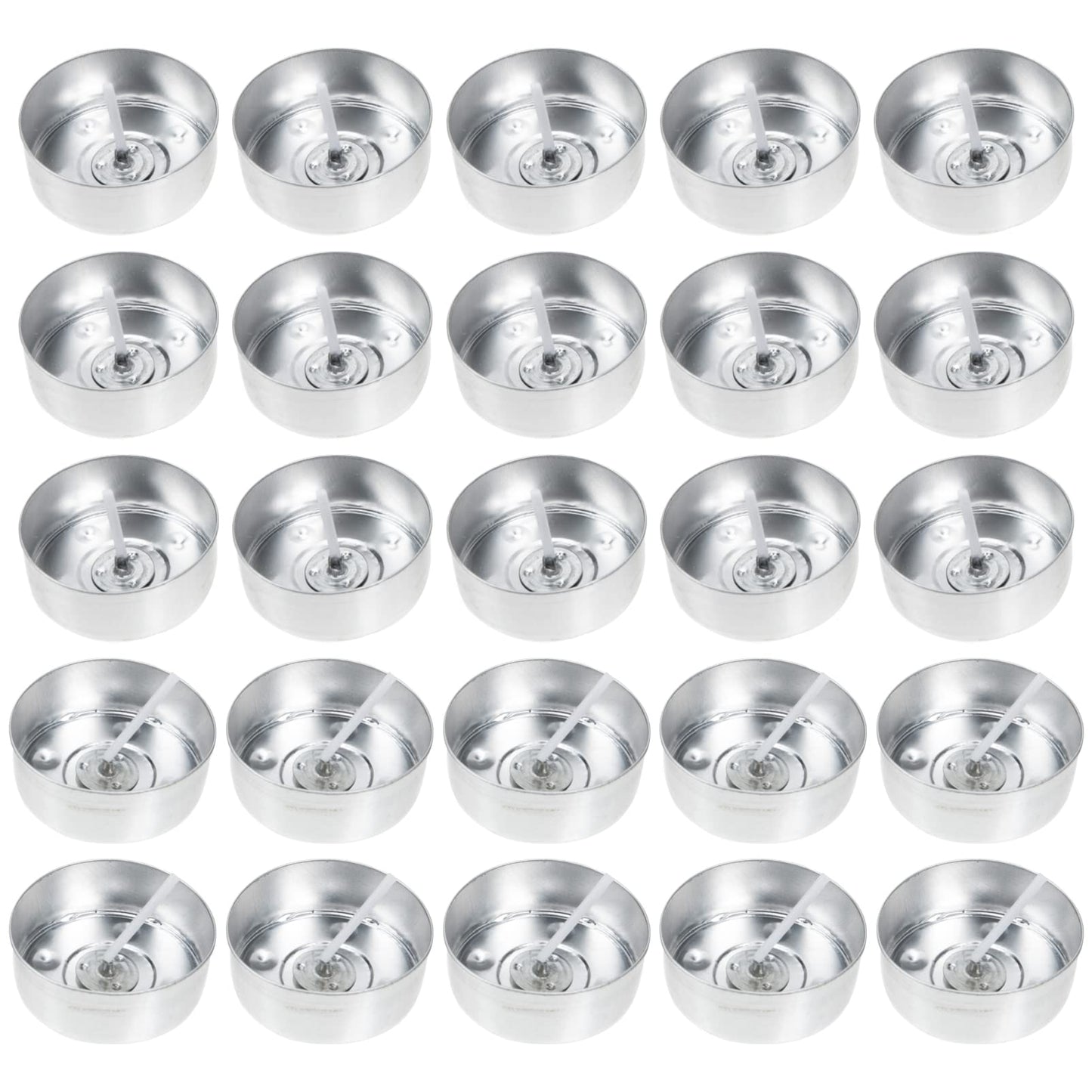 Operitacx 200 Pc Aluminum Tea Light Candle Cups with Wicks 1.57X1.57X0.59In Empty Metal Tealight Containers for DIY Candle Making and Craft Projects