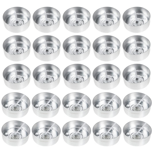 Operitacx 200 Pc Aluminum Tea Light Candle Cups with Wicks 1.57X1.57X0.59In Empty Metal Tealight Containers for DIY Candle Making and Craft Projects