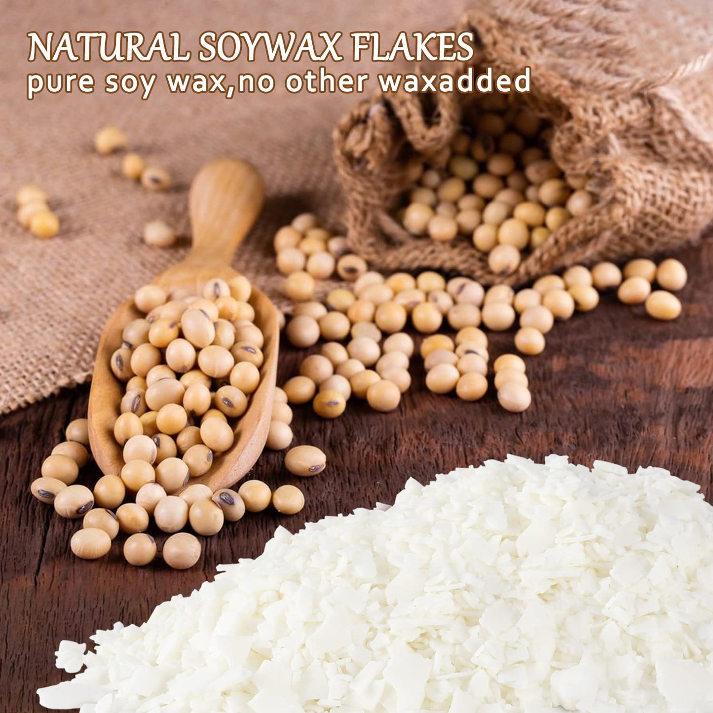 Grcdoyvl Pure Soy Wax Flakes,DIY Soft Candle,Natural Soy Wax for Candle Making 10 lb Bag