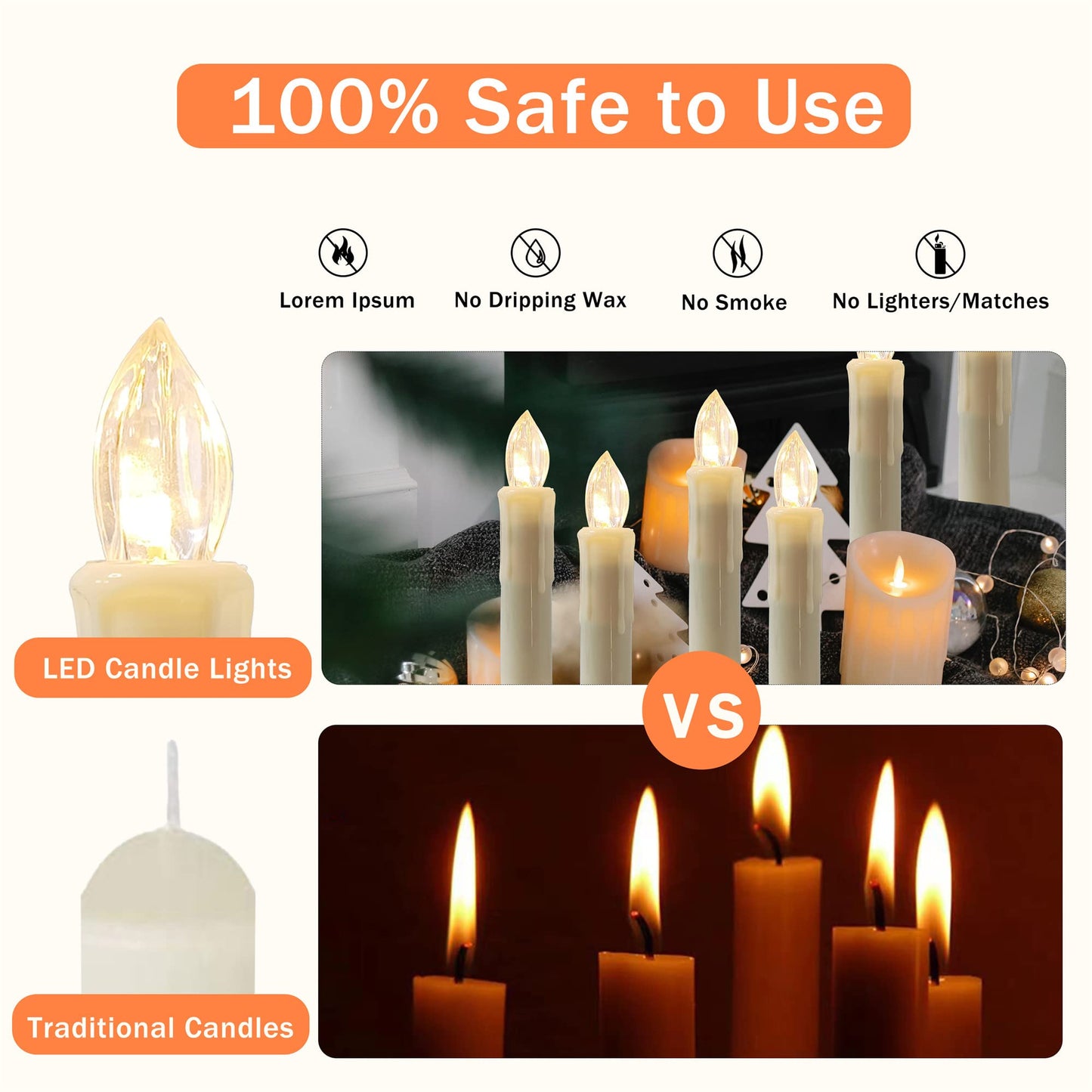 Gedengni Short Candlesticks LED Taper Candles, 4inches Battery Chandelier Remote LED Candle Sticks Flameless Candlesticks Timer Tapered Candles with Clip for Hotels Bars Churches Harry Potter Party