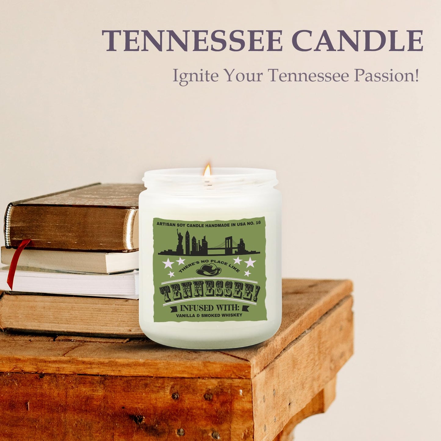 Goiicoln Tennessee Candle Gift, Tennessee Souvenirs Scented Candles for Home, Tennessees Decor, Tennessees State Gifts Personalized Candle, Best Friends Christmas Tennessee Gift, 60 Hours Burn