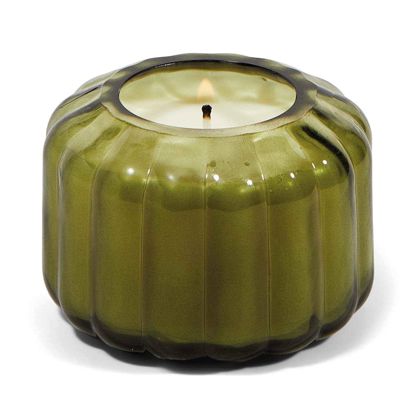 Paddywax Scented Candles Vintage Style Ripple Collection Hand Blown Glass Luxury Artisan Candle, 128g, Green - Secret Garden