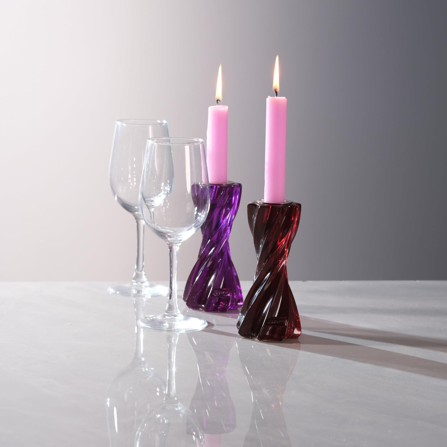 ICNBUYS Twizzle Twist Candle Holder, Decorative Candle Holder for Table Display, Romantic Decoration, Unique Home Décor Aesthetic, Housewarming Gift, Candle Stand Height 5.7 inches Brown - Resin