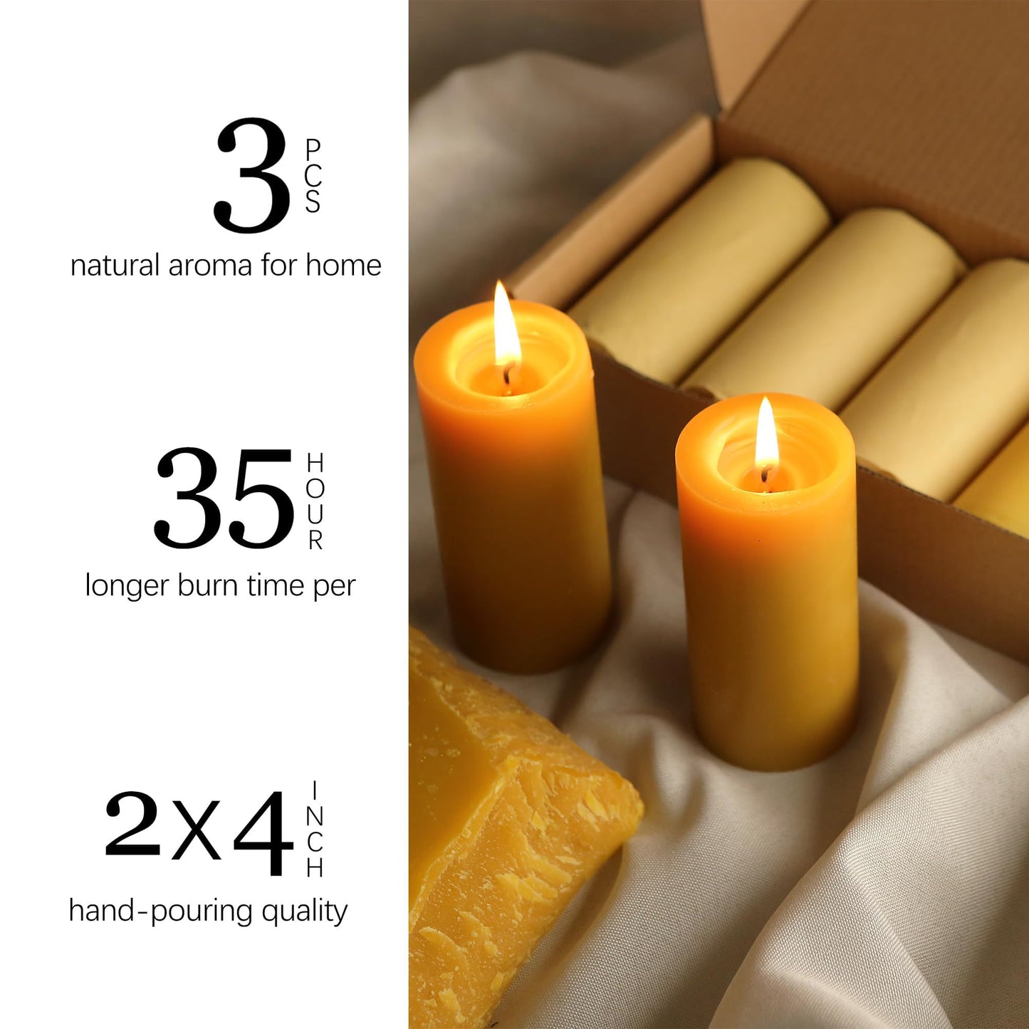 Natural Beeswax Candles Lavender/Sandalwood/Vanilla Sky Scented, 140H Burn Time,Prayer Home Decor, Eco-Friendly Gifts for Relaxation & Aromatherapy (3Pack, Vanilla Sky,Lavender,Sandalwood Mixed)