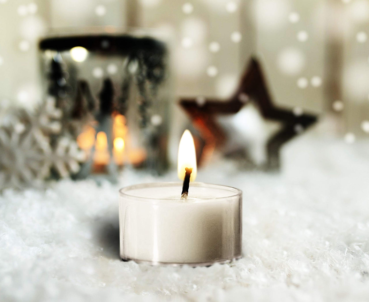 Ner Mitzvah Tea Light Candles - 50 Bulk Pack - White Unscented Tealight Candles in Clear Cup - Long Burning - 4.5 Hour