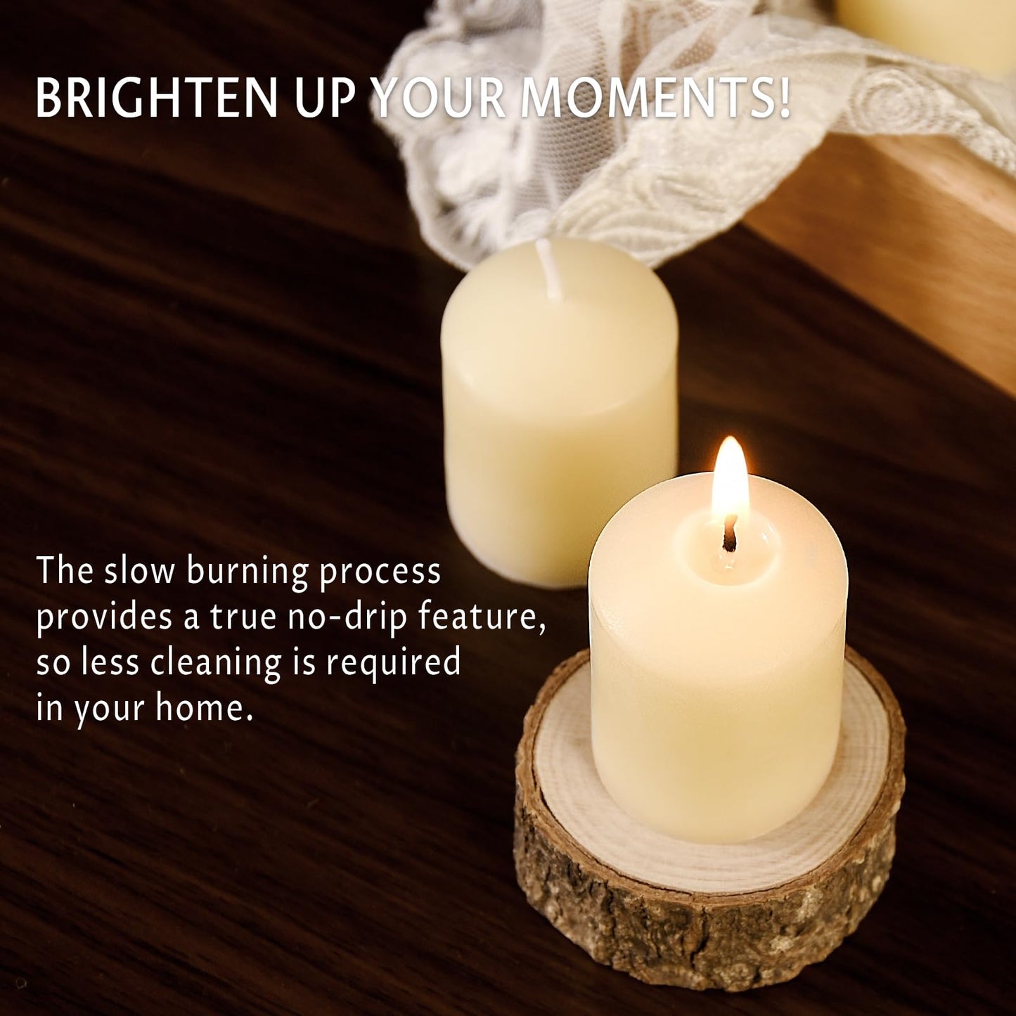 TELOSMA Pure Beeswax Candles Unscented - Natural Votive Candles Smokeless - Drippless Mini Beeswax Pillar Candle for Home, Restaurants, Parties Decorations -Pack of 24, Off White