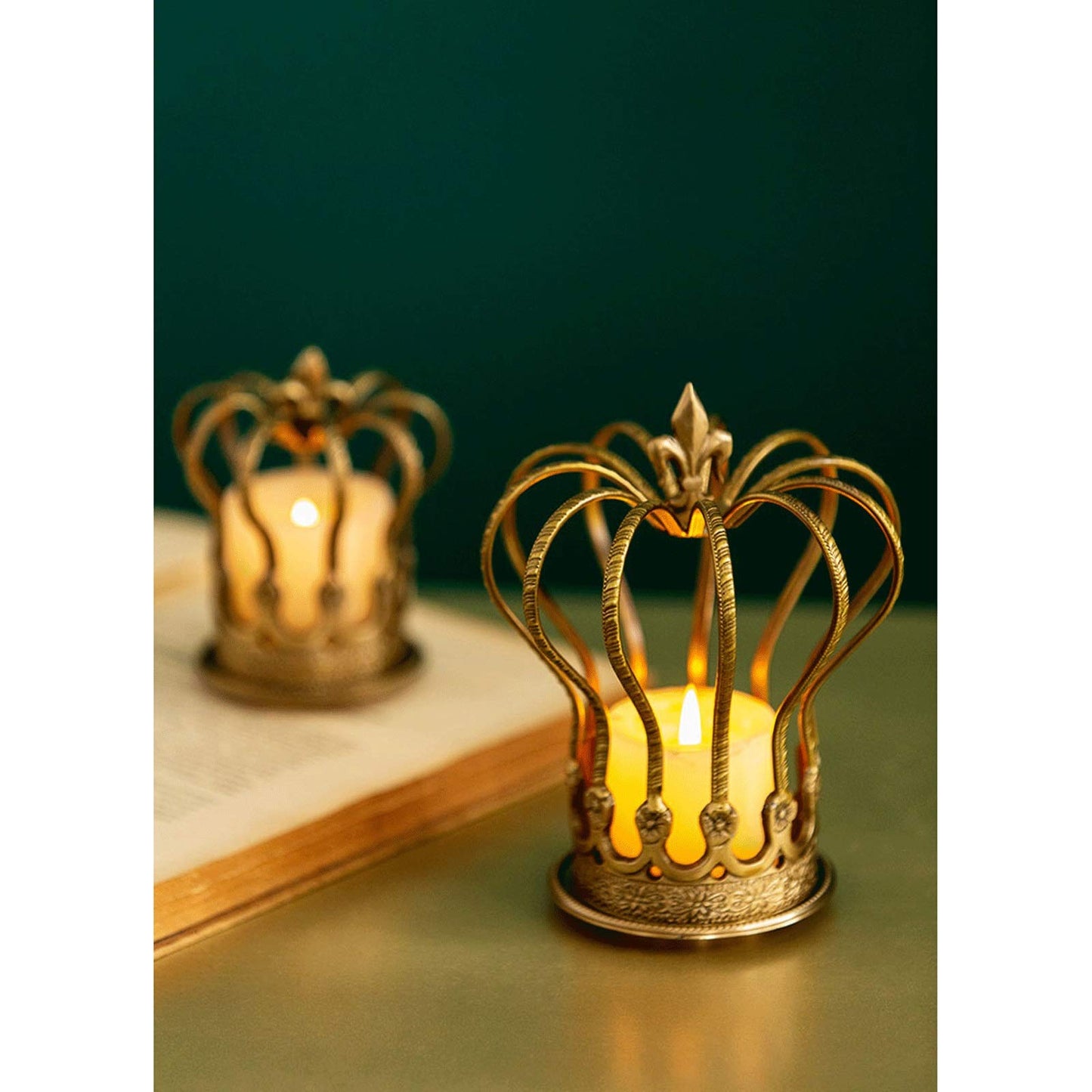 XILIN-1987 Candle Holderss European Style Brass Candle Holder Creative Candle Stand Home Decoration Decoration Home Dining Table Candlesticks Decorative Candlestick