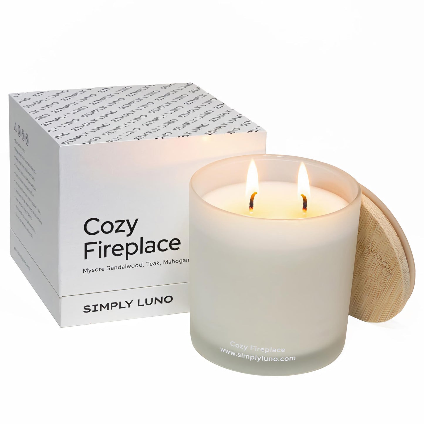 Cozy Fireplace | Tobacco & Wood Scented Candle | 14oz Soy Wax Large Candle | 50+ Hour Long Lasting Candle | Fall and Winter Home Scent| Luxury Jar Candle | Luxury Gift Box for Men