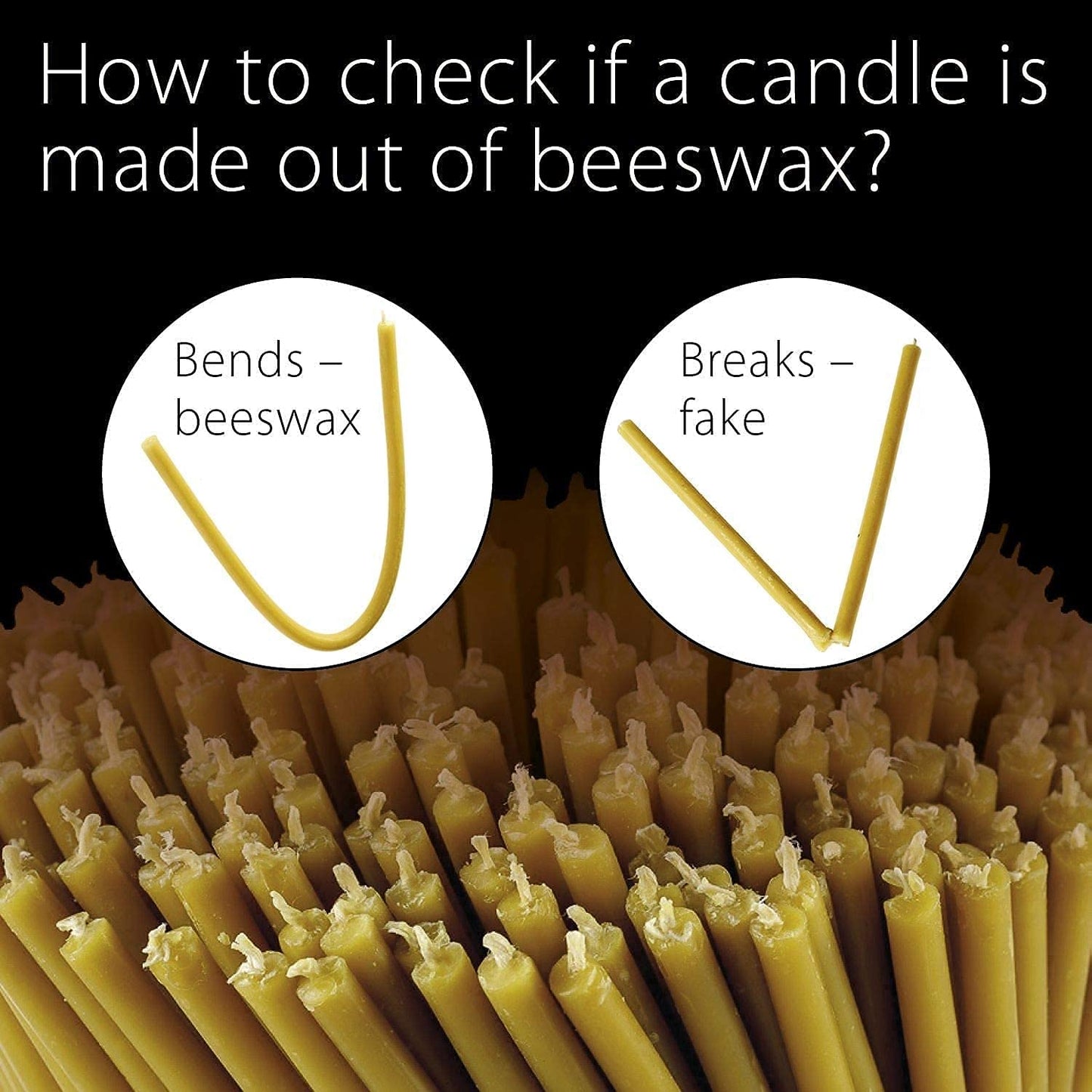 Danilovo Pure Beeswax Candles - Honey-Scented, Decorative Thin Taper Candles - Ideal for Birthday Decoration or Church Prayers - Drip Free, Tall & Smokeless Pack of 200 pcs, 7.3 x 0.24 inch