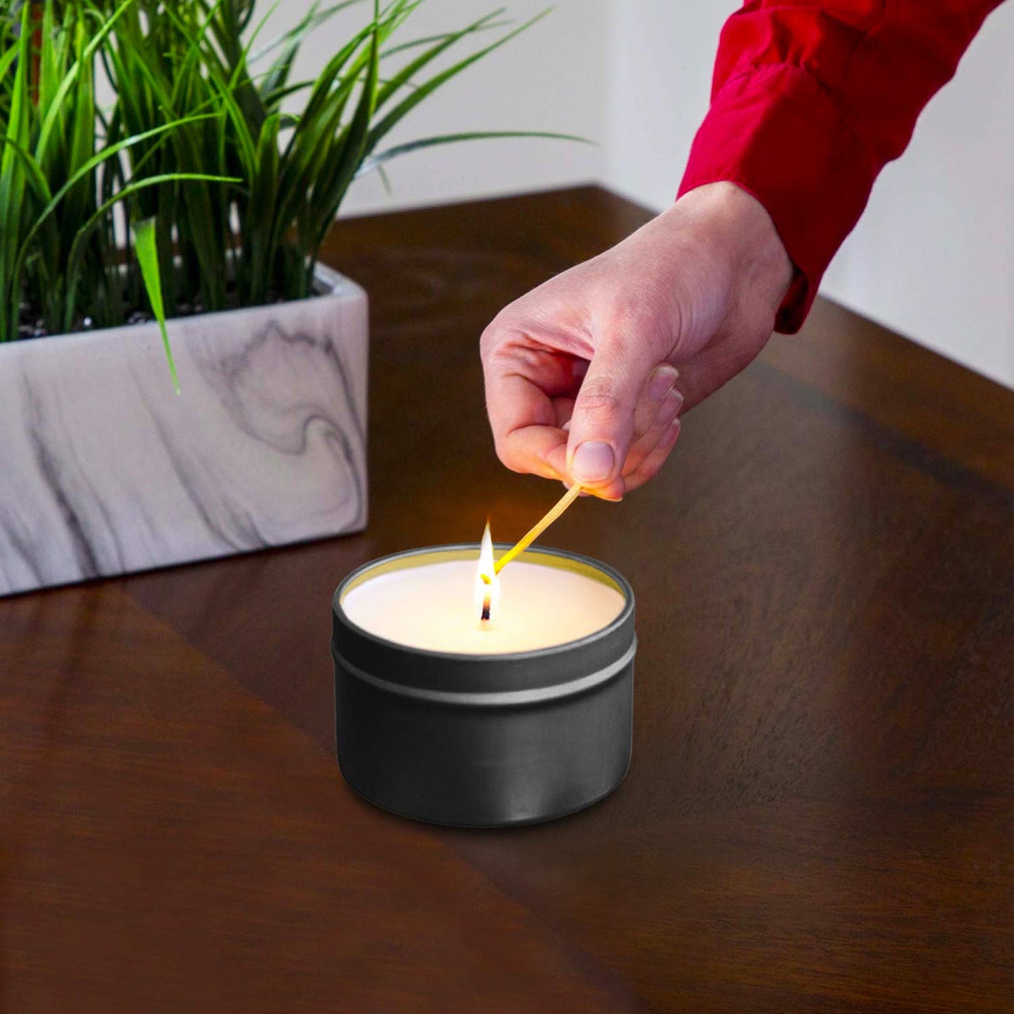 Empty Metal Candle Tins, 18 Pieces - 4 oz, DIY Candle Making Needs (Black)