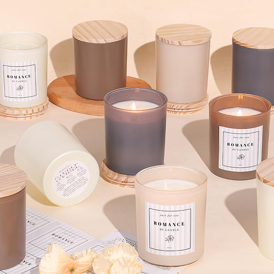 REISEN 12Pcs Assorted Black Candle Jars for Making Candles, 10oz Empty Candle Jars with Bamboo Lids and Labels, Glass Jars for Candle Making Supplies, Candle Containers for DIY Gifts
