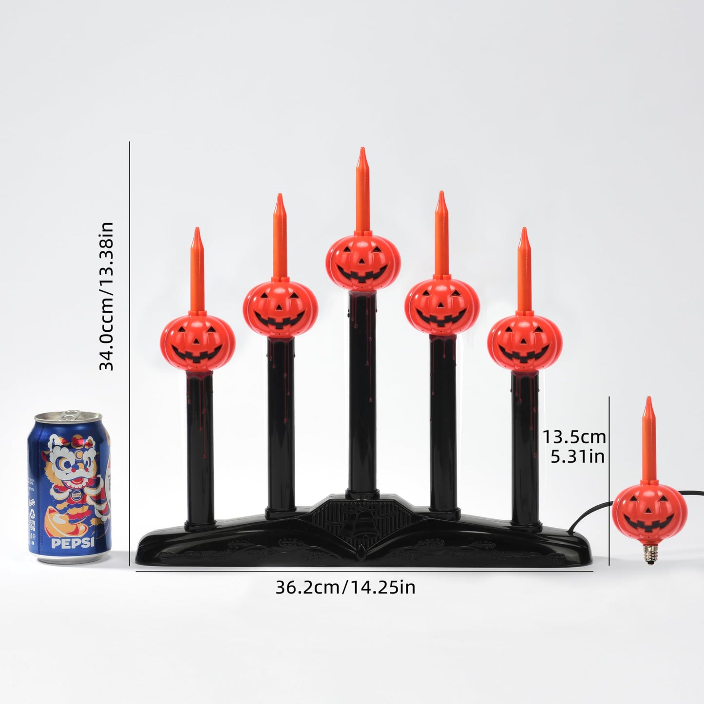 Hobbynors Skull Candelabra, Plug-in Electric Gothic Light with 5 Flickering LED Candles, Macabre Home Decor for Spooky Table Centerpiece, Halloween Party Décor