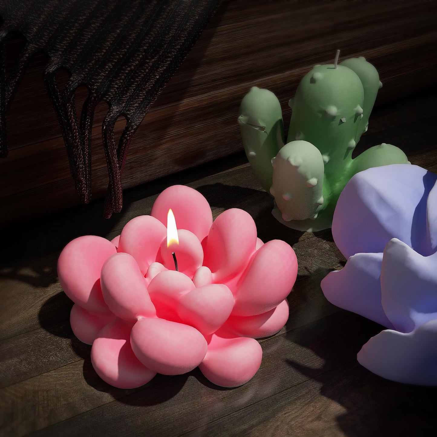 Resin Casting Mold Resin Making Molds Silicone Mold for Candle Home Decorate Mold 3D Animal Mold Candle Making Mold (succulents-34-pack)