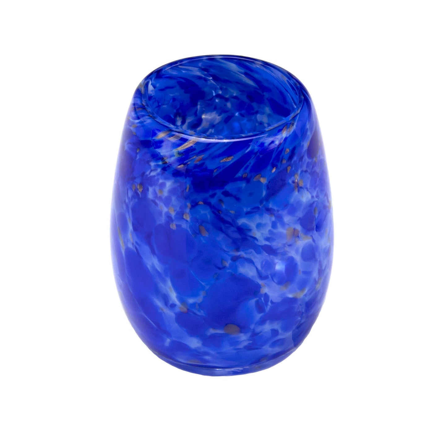 Totally Blown Glassworks Votive Candle Holder, Tea-Light, Handmade Blown Glass, Accent Vase, Centerpiece, Home Decor, Artist Dehanna Jones, Seattle, WA. (Belltown Blues)