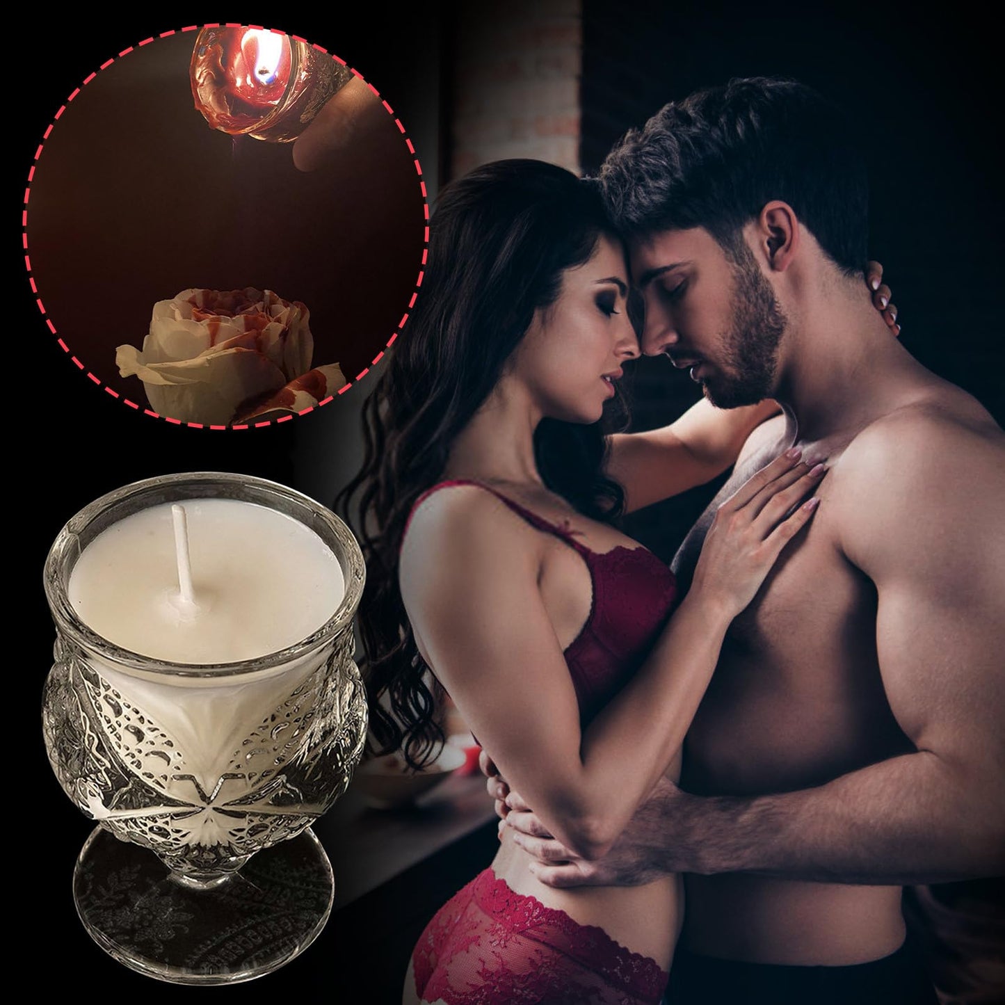 Low Temperature Candles Wine Cup Shaped in The Dark Scented Candles Low Heat Romantic Wax Play Candles Body Safe Low Temp Drip Candles Massage Soy Candles (C)
