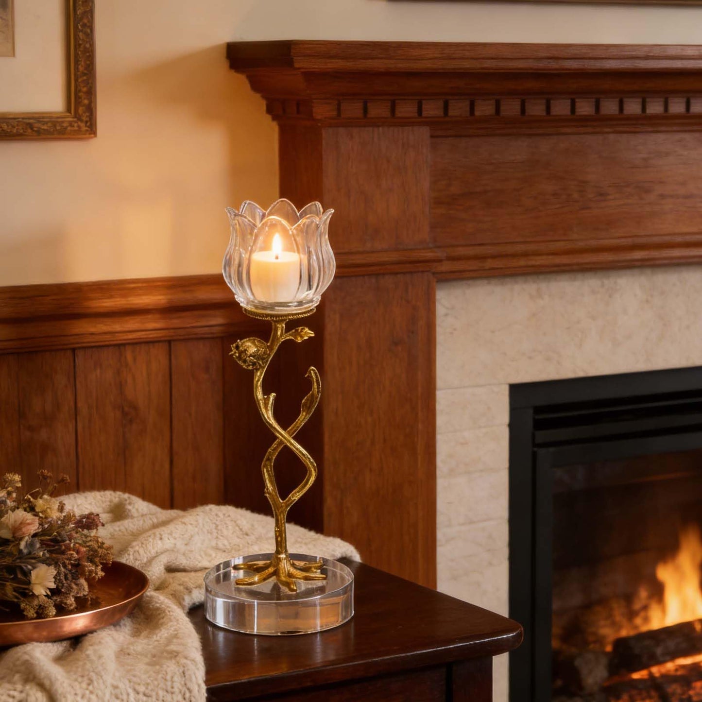 Candlesticks, Luxurious Crystal Glass candlesticks with a Sturdy Base, Suitable for Table Decorations, Wedding Decorations, Living Room Fireplace mantels