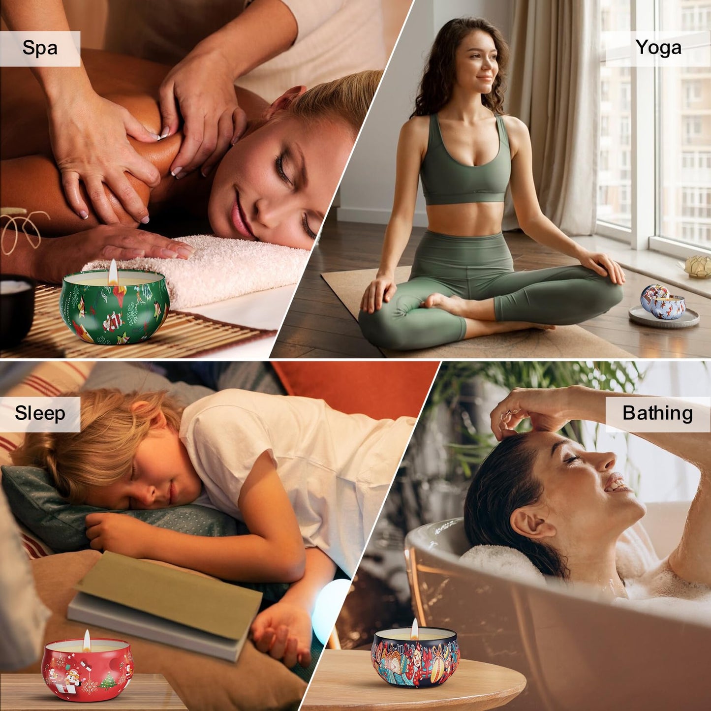 Christmas Candles Gifts Set for Women, Primevolve Scented Candles for 12 Bulk Home Aromatherapy, Strongly Fragrance Long Lasting Portable Travel Tin for Spa Bath Yoga