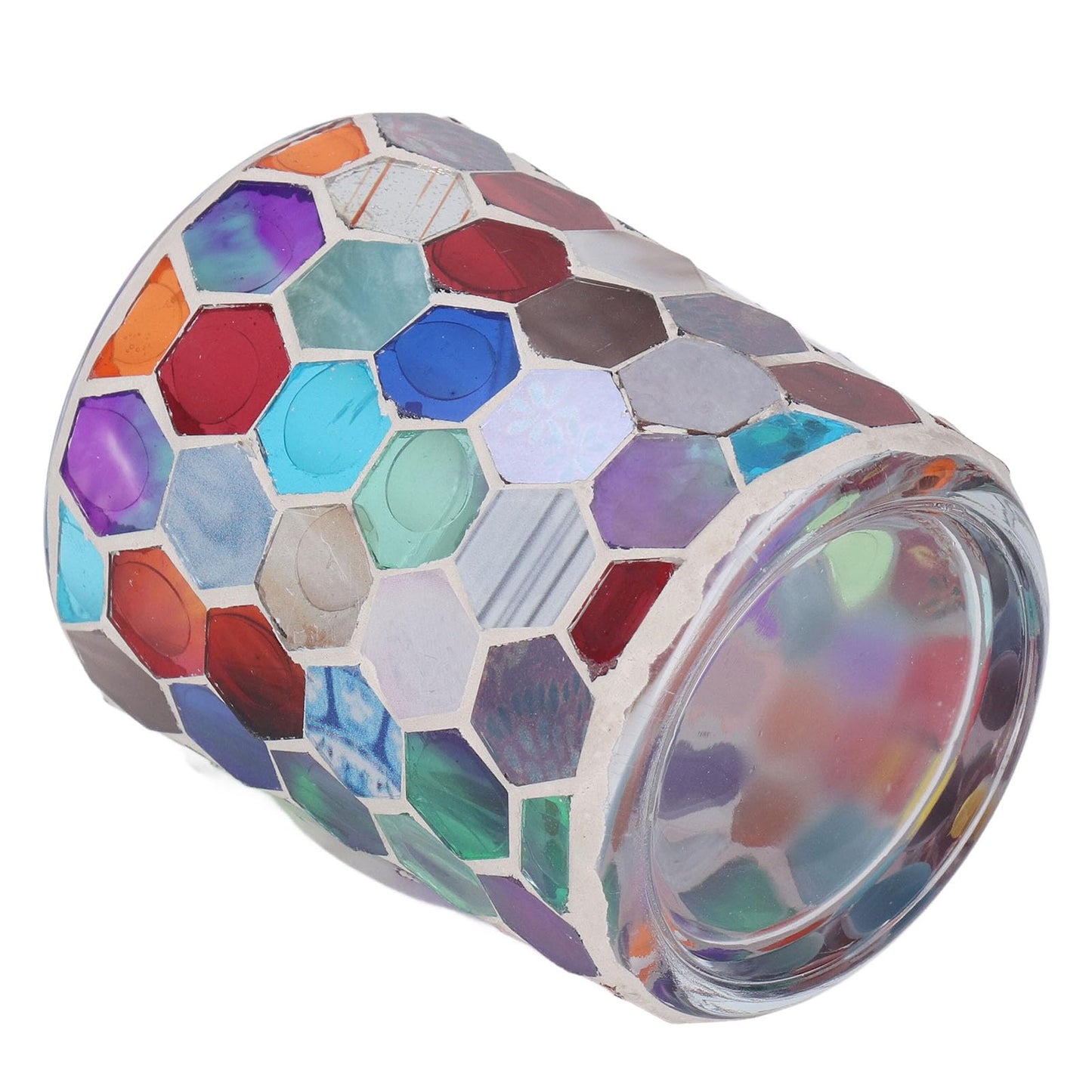 Moofey Mosaic Candle Holder, Stained Glass Candle Holder for Home Candlelight Dinner Decoration