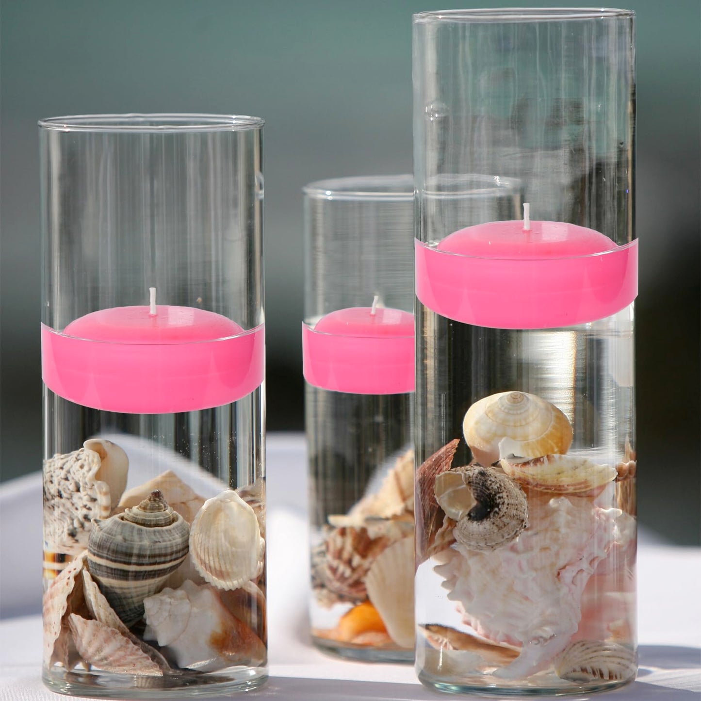 Pink Floating Candles 3 inch 12 Pack - Floating Candles for centerpieces - Wedding Decor - Burning Time 8-10 Hours