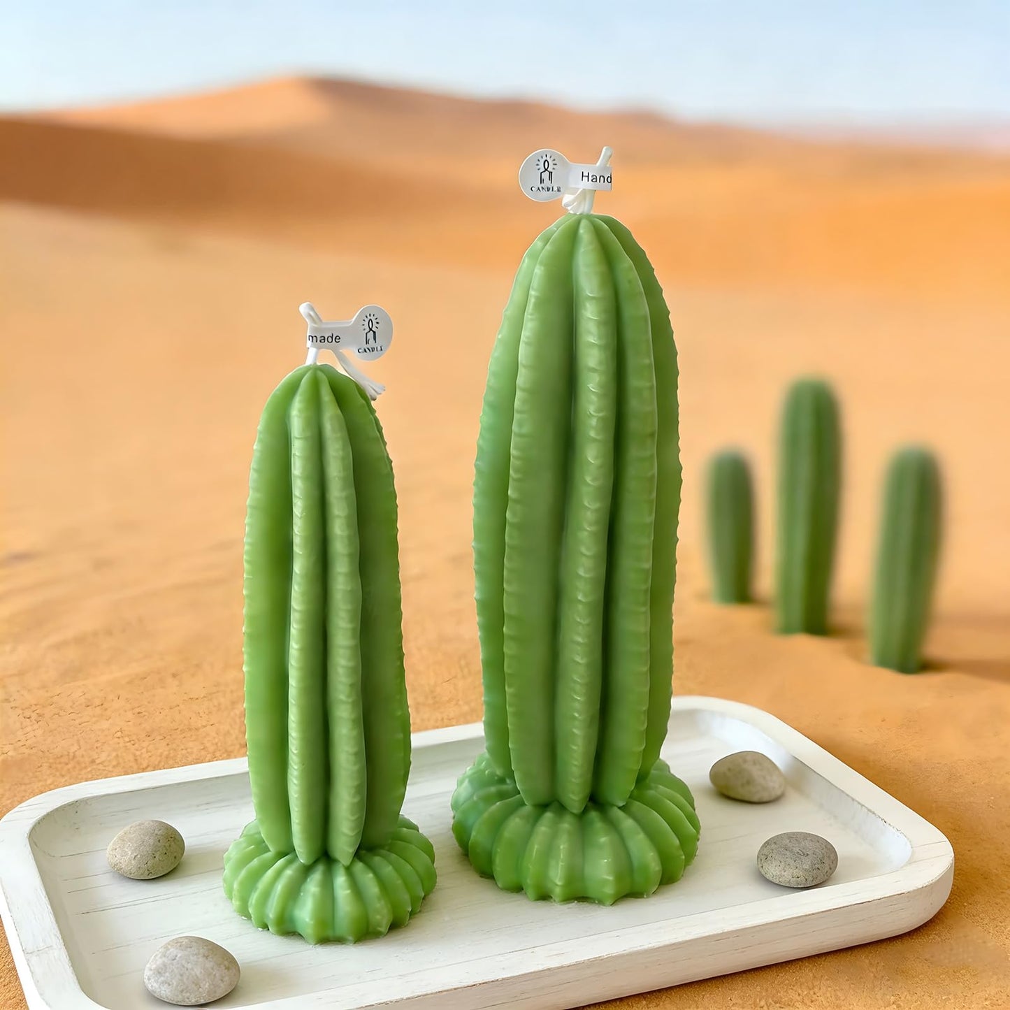 Cactus Shaped Scented Candle,Green Prickly Pear Soy Wax Decorative Candle with Floral Fragrance,Desert Theme Gift for Plant Lovers,Home Decor & Relaxation Moments