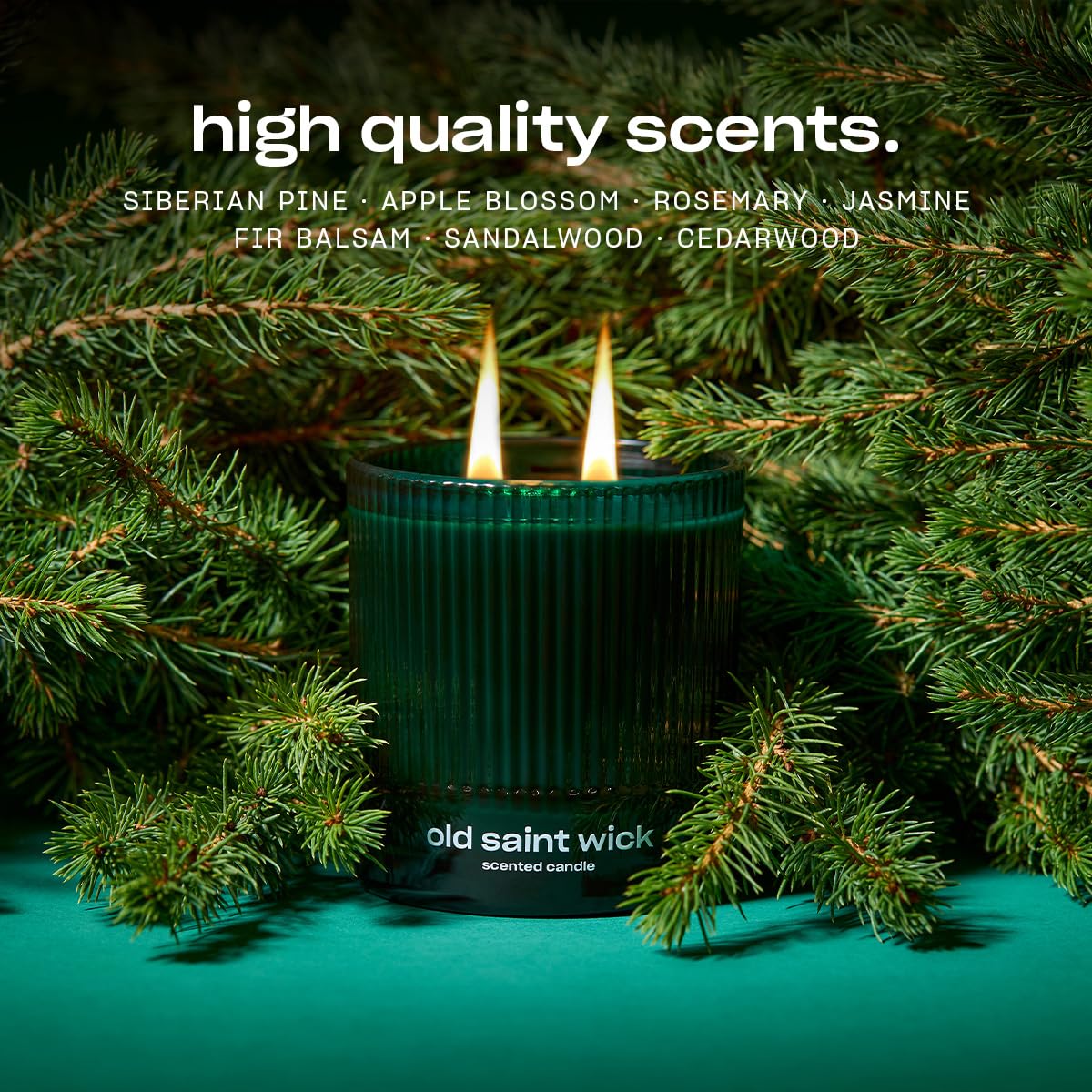 Old Saint Wick Scented Holiday Candle by Snif, Woody, Aromatic, Fir Scent, 50+ Hours, 100% Cotton Fiber Wicks, Soy Wax Blend, Non-Toxic, Vegan, 8.5oz