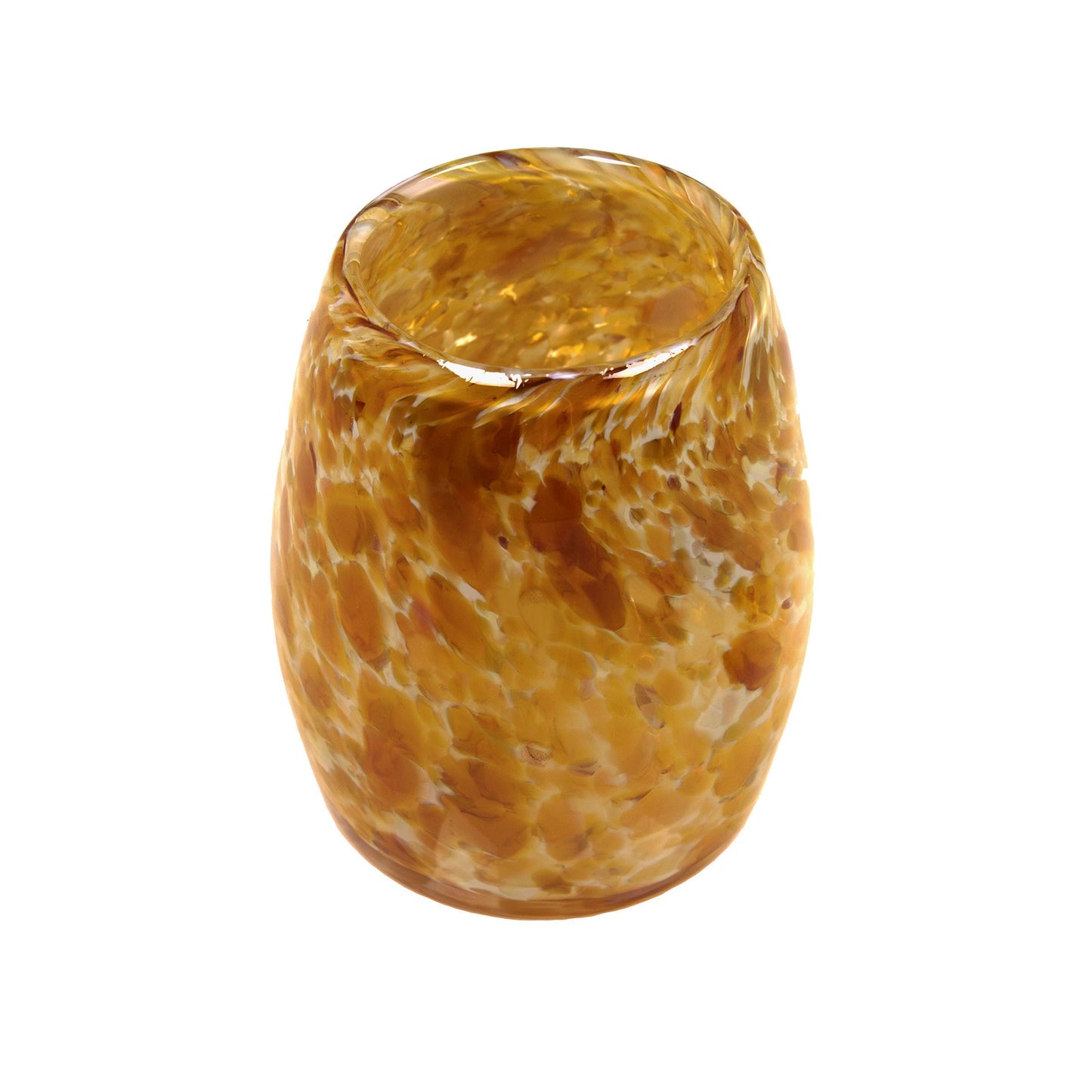 Totally Blown Glassworks Votive Candle Holder, Tea-Light, Handmade Blown Glass, Accent Vase, Centerpiece, Home Decor, Artist Dehanna Jones, Seattle, WA. (Honey Harvest Gold Brown)