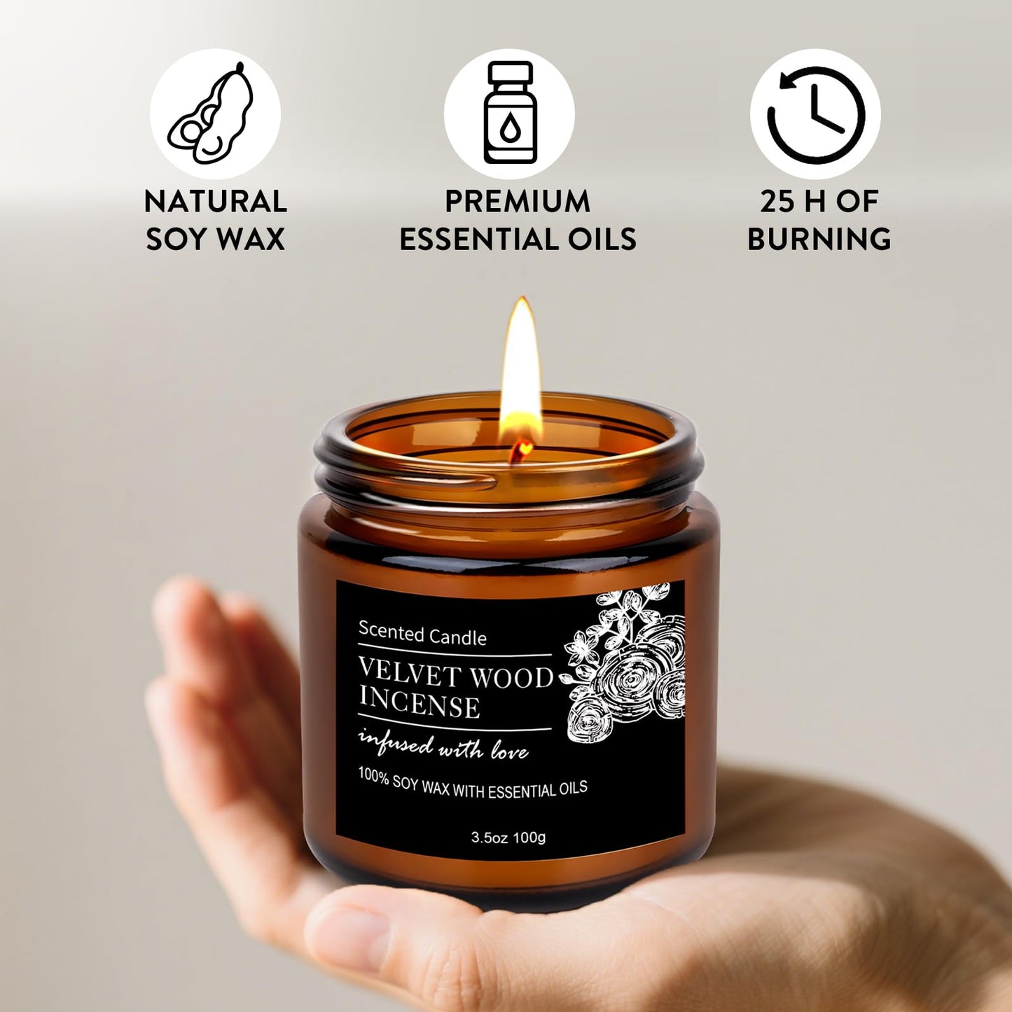 Candles for Men, 6 Pack Scented Candles for Home, Natural Aromatherapy Soy Candles Set, Long Burning Candles Gifts for Women Christmas Fathers Day, Husband, Him, Dad, Birthday