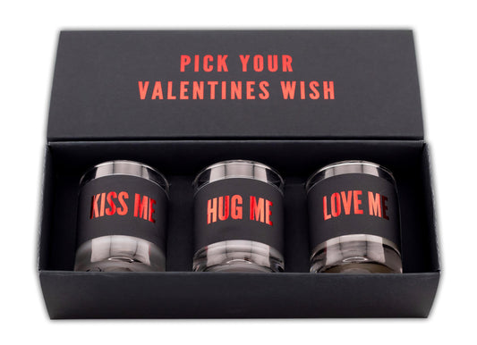 Happy Valentines Day Candle Gift Set - Spices & Evergreen, Tobacco Vanilla, Peach Mango - Gifts, I Love You Gifts, Sexy Romantic Scented Candles (2.7 Oz. 3 PCS)
