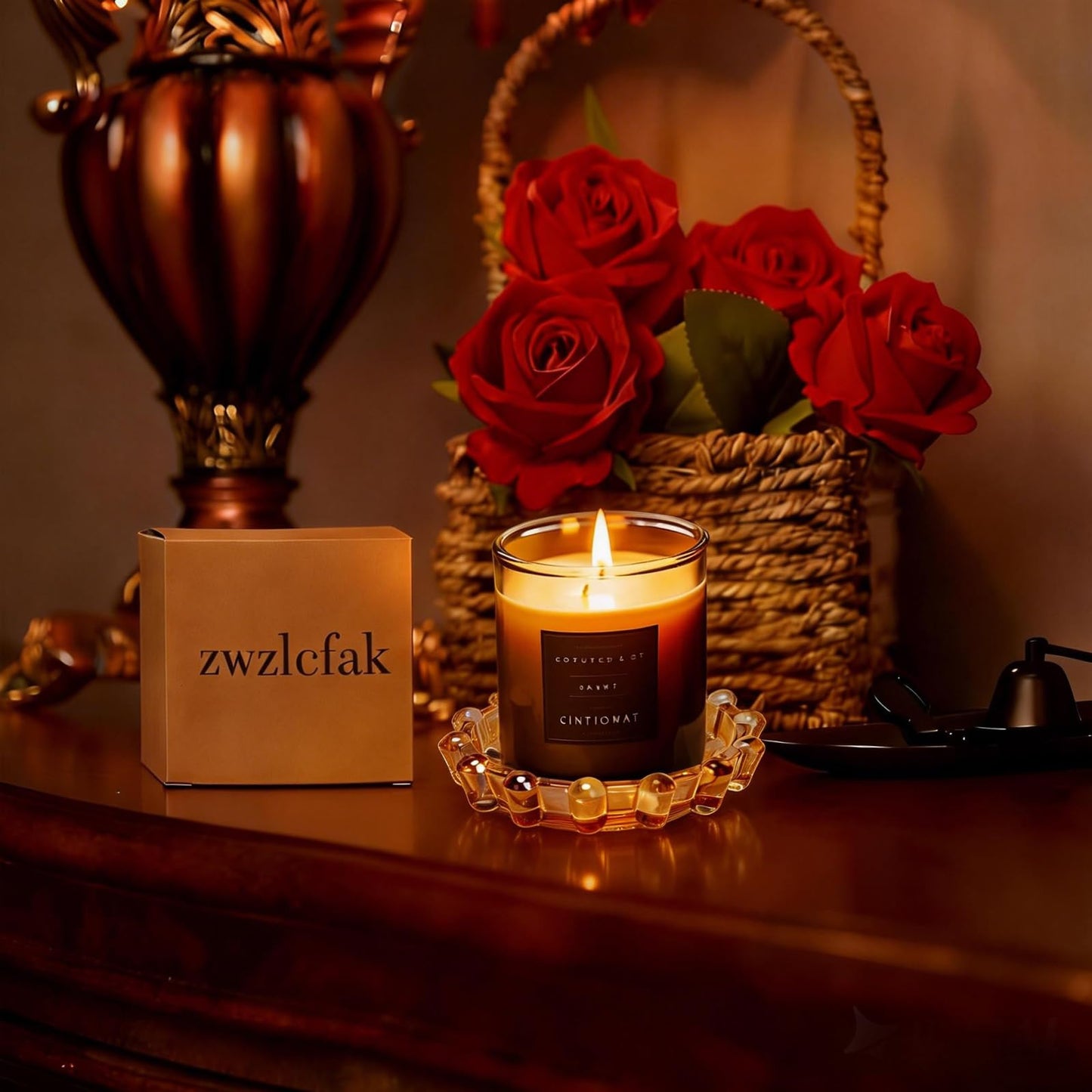 zwzlcfak Bubble Smoky Glass Candle Holder – Modern Anthropologie-Inspired Decor Dish for Small Candles & Diffusers | Stylish Tabletop Accent for Home Bar & Cozy Living Spaces (1, Golden (Amber))