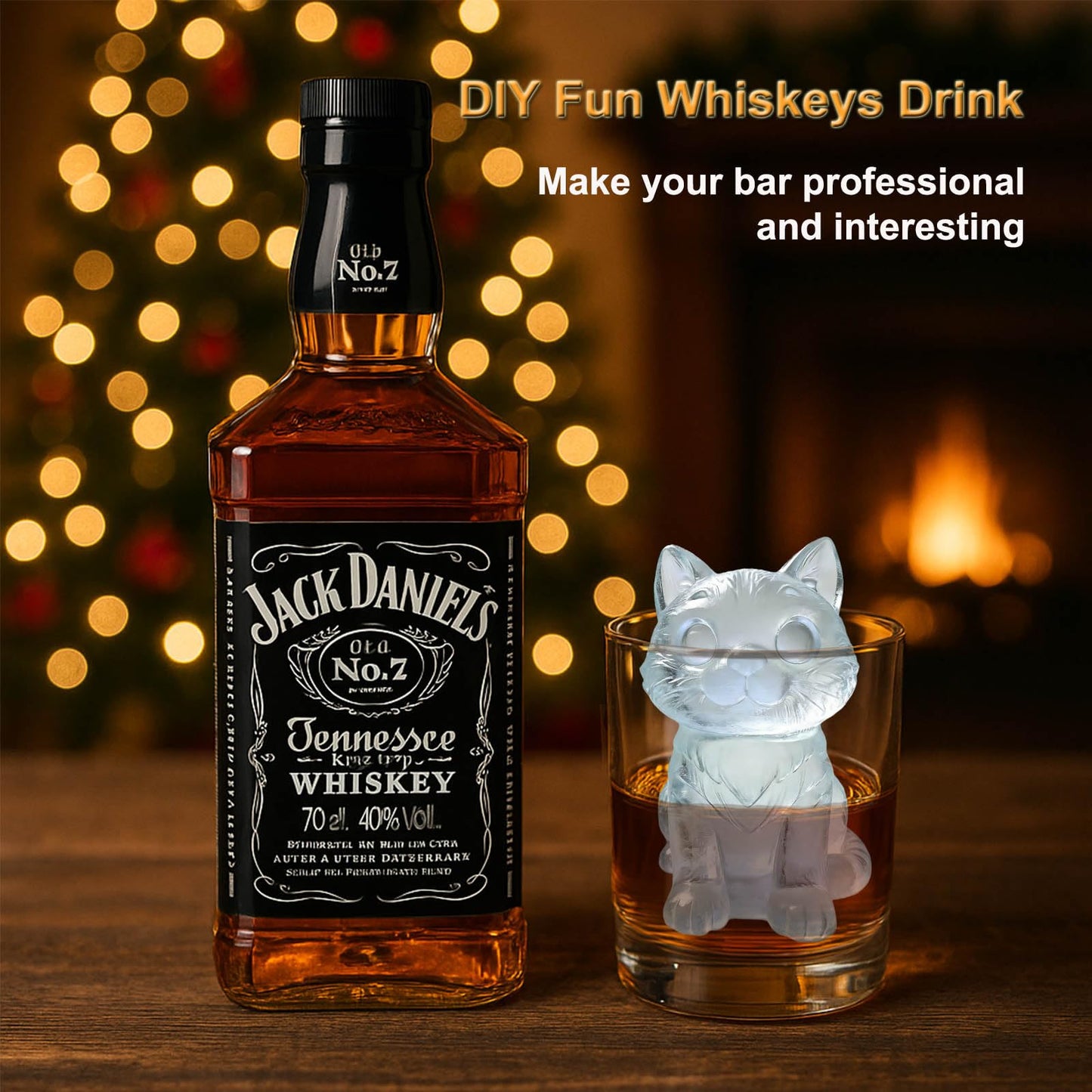 SIUPER 3D Cat Ice Cube Silicone Molds Tray for Whiskey, Cocktail, Drink, Bar; Rich Details. Fun Animal Mold for DIY Craft Taba Squishy Chocolate Soap Candle Resin Gift for Women Girls Boys; 2 Pack