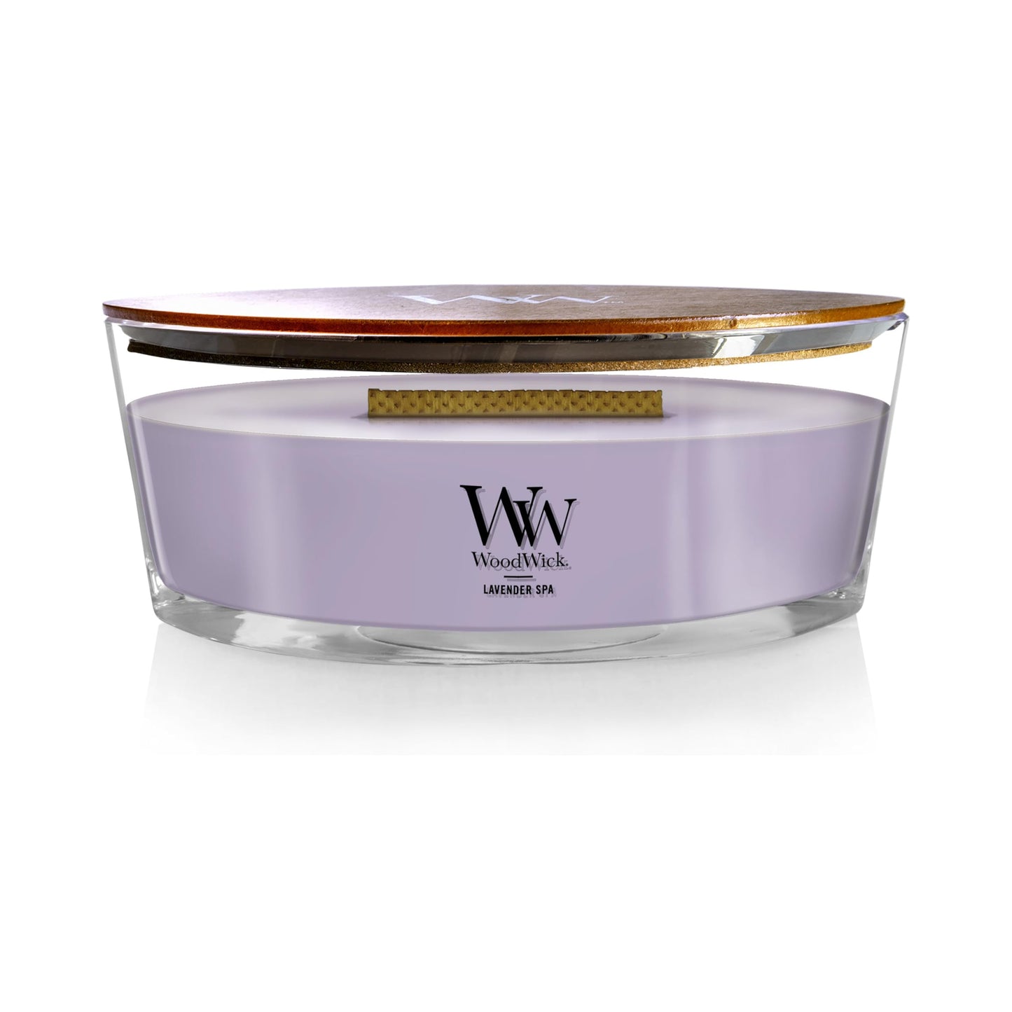 WoodWick Lavender Spa Gifts for Women and Men, 16 oz Ellipse Candle with Crackling Wick