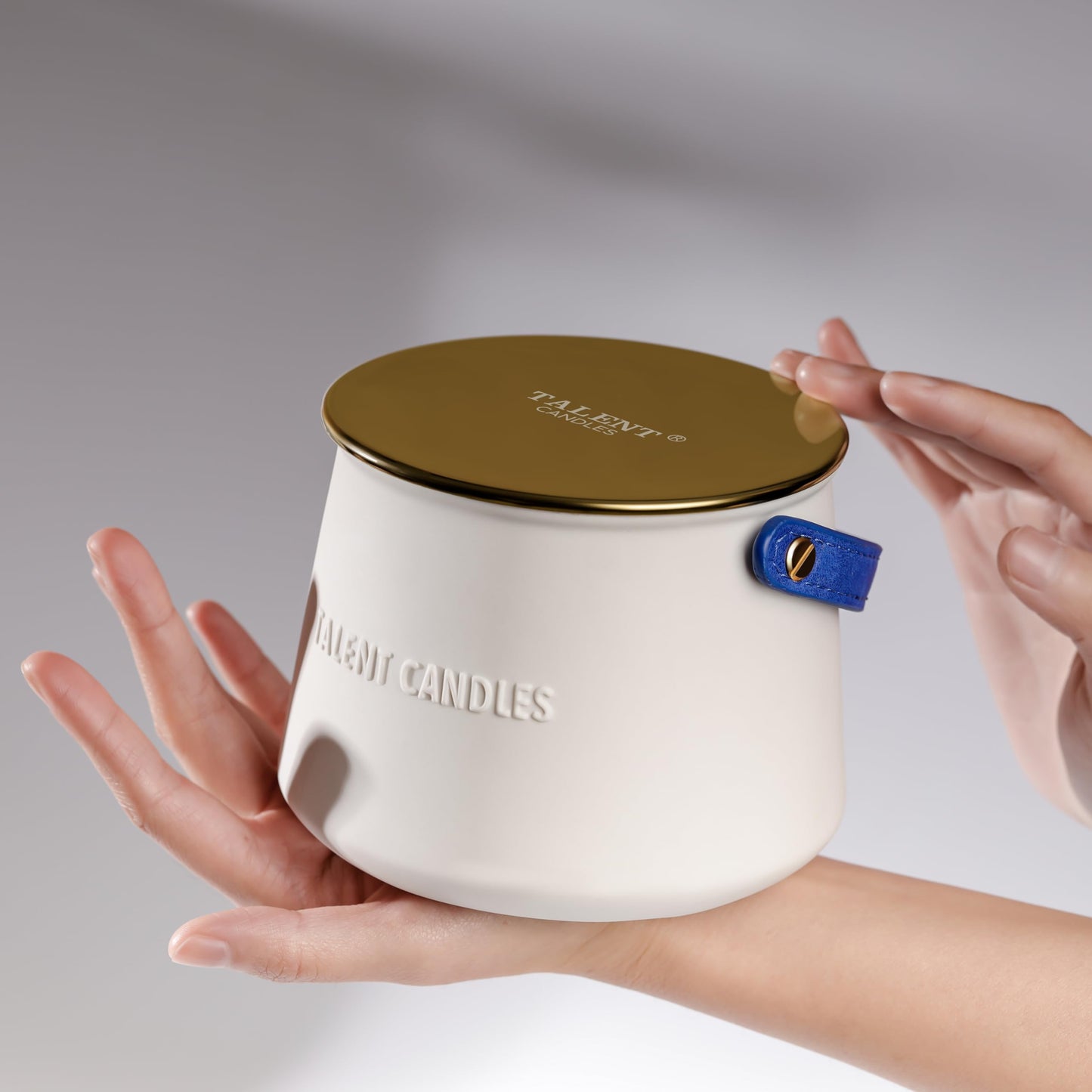 Talent Candles Scented Candles Ceramics Cup Handheld 3 Wicks Natural Soy Wax Candles Gifts for Women & Men (Summer Night)