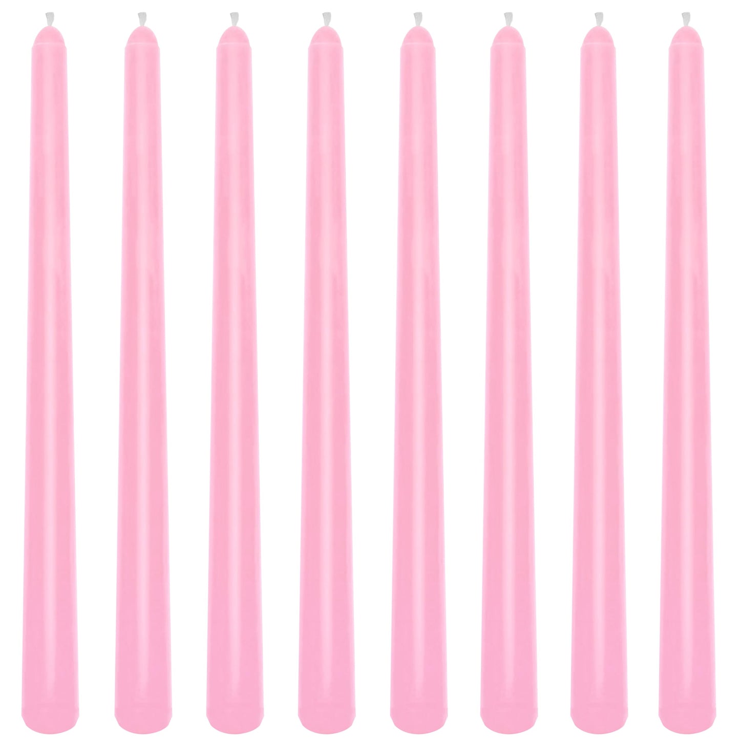 8 Pack 10 Inch Rose-Pink Smooth Taper Candle Set, 7/8 Inch Unscented Driples Candlesticks for Home Decoration, 6-7 Hours Burn