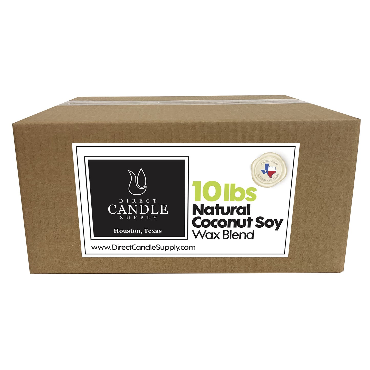 Direct Candle Supply - 10 lb Coconut Soy Candle Wax for Candle Making - Creamy Blend for High Load Fragrance Formulation, Coco Wax, Coconut Soy Candle Wax, Cera para Velas