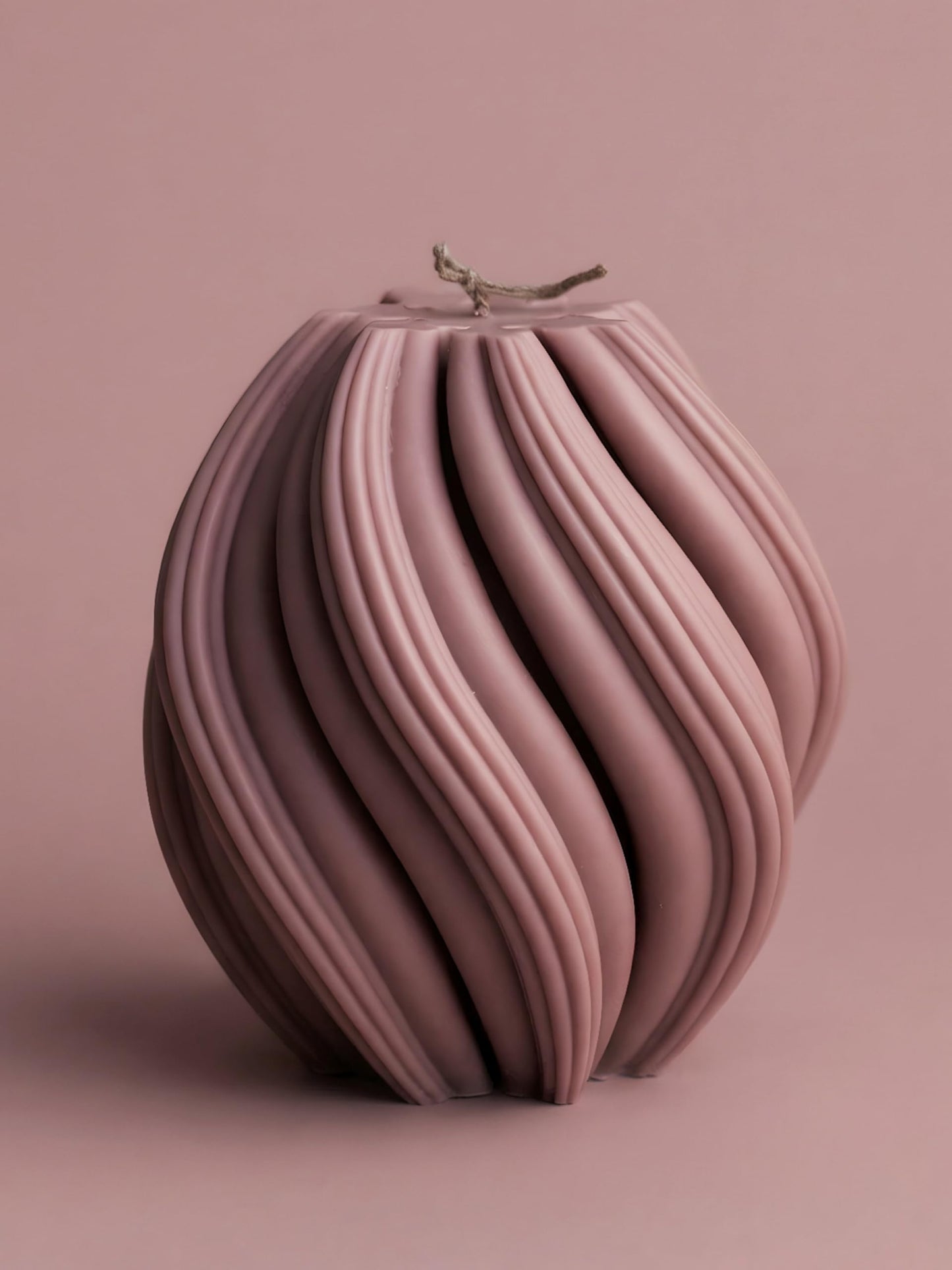 LAWA Swirl Candle - Beautiful Handmade Pillar Soy Wax Twirl Elegant Bubble Aesthetic Candle Housewarming Gift Home Room Shelf Decor Idea Spiral Dusty Rose Medium