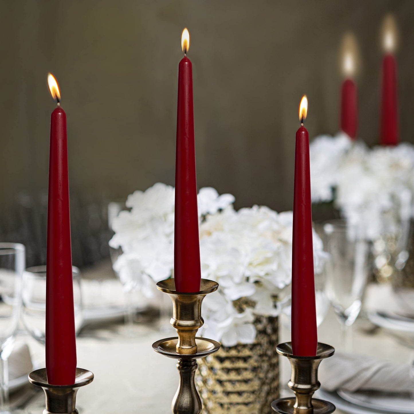 Bolsius WINE RED Taper Party Wedding Candles 10 Pack Aprox 10 inch (245x24 mm)